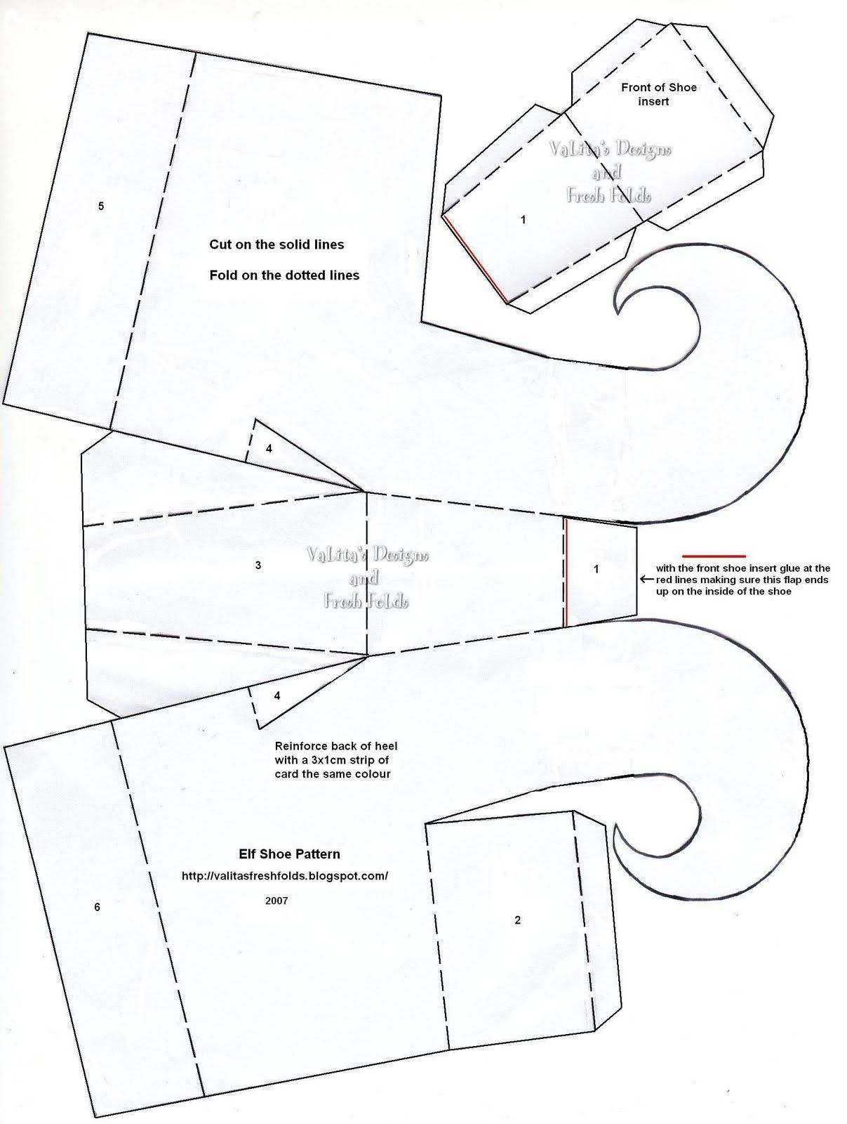 Vorlagen/Schablonen for Elf Shoe Template Printable
