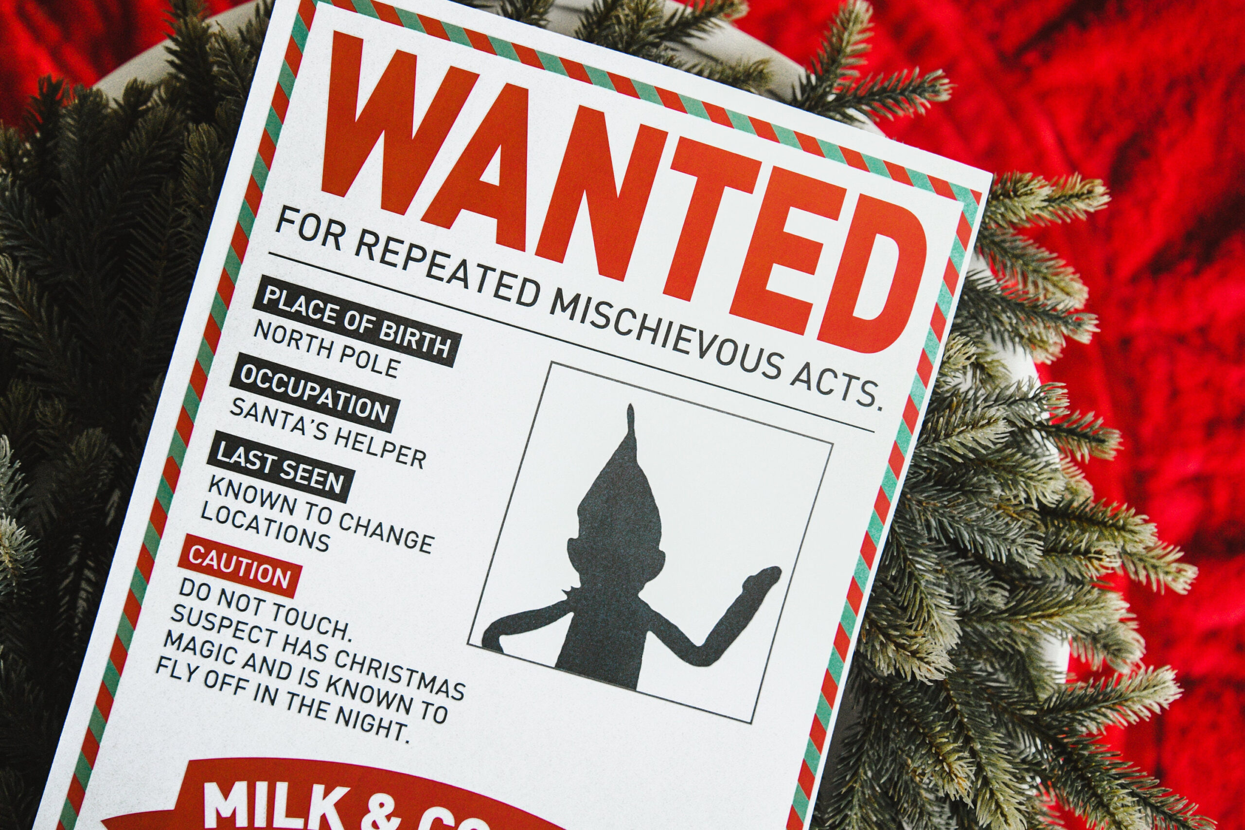 Wanted Christmas Elf Reward Sign | Missing Mugshot Poster (Digital regarding Elf On The Shelf Wanted Poster Printable