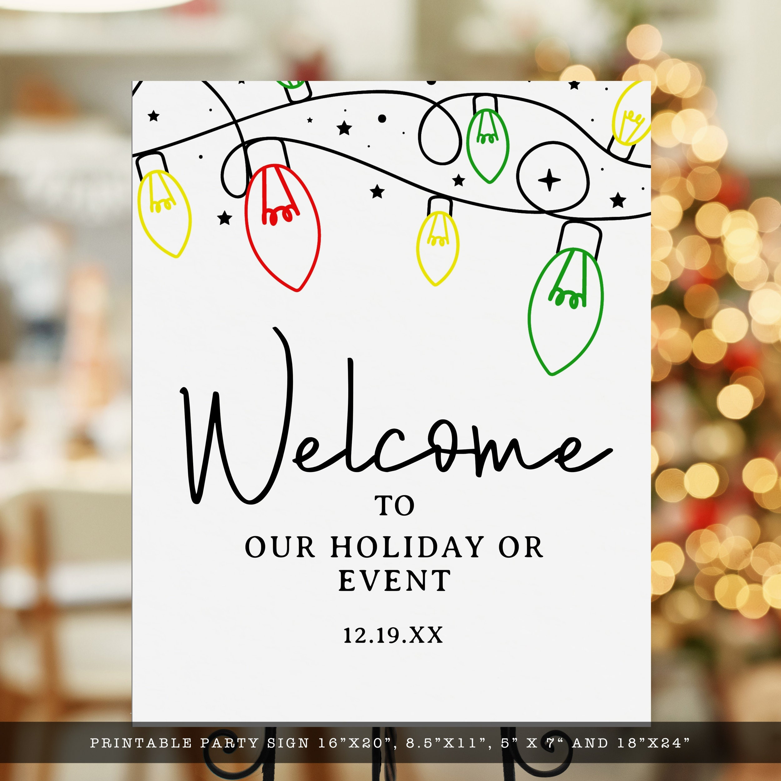 Weihnachten Willkommen Schilder, Druckbare Willkommensschild regarding Holiday Welcome Sign Printable