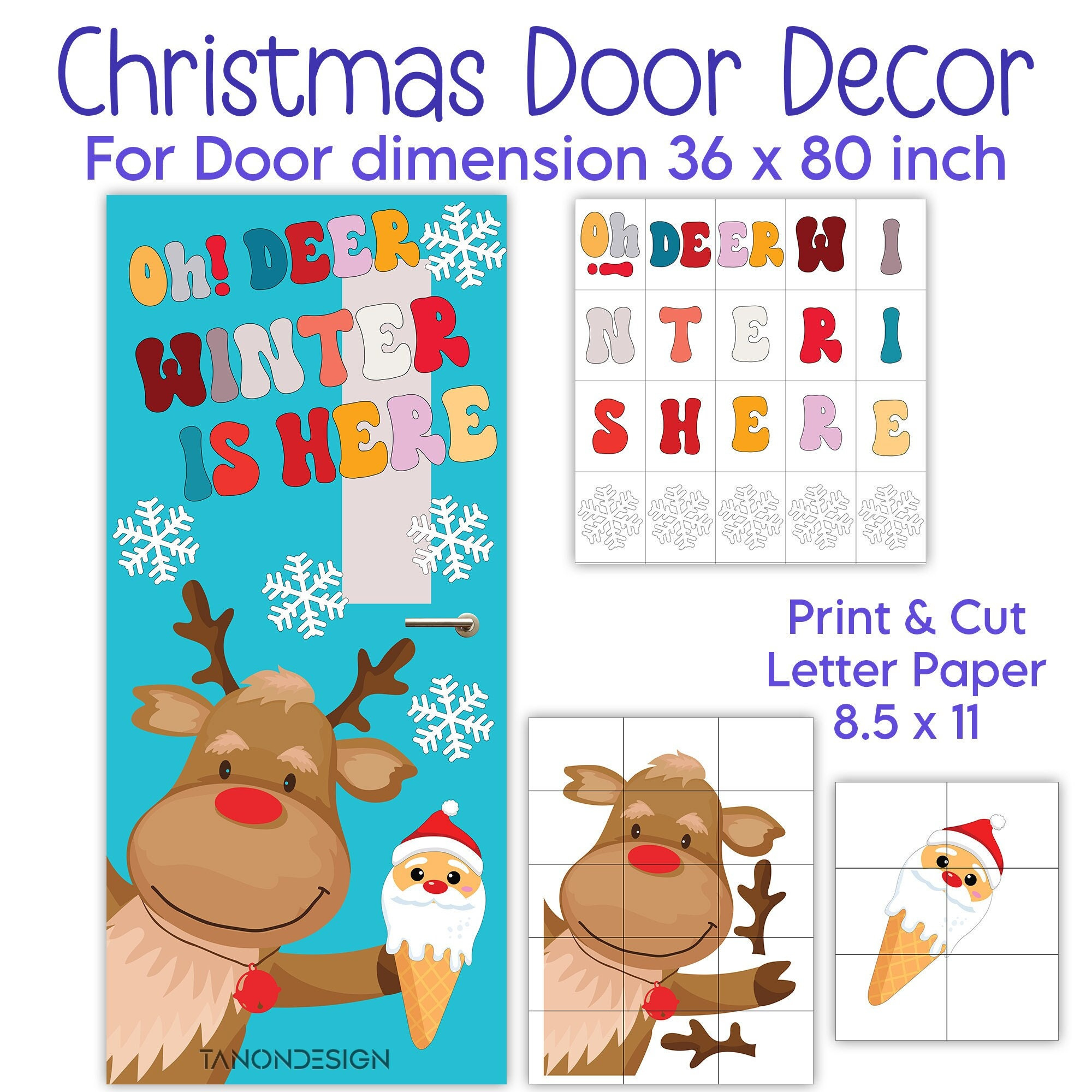 Weihnachts-Dekorationskit Für Klassenzimmer, Tür-Dekor-Kit with Printable Door Decorations For Christmas