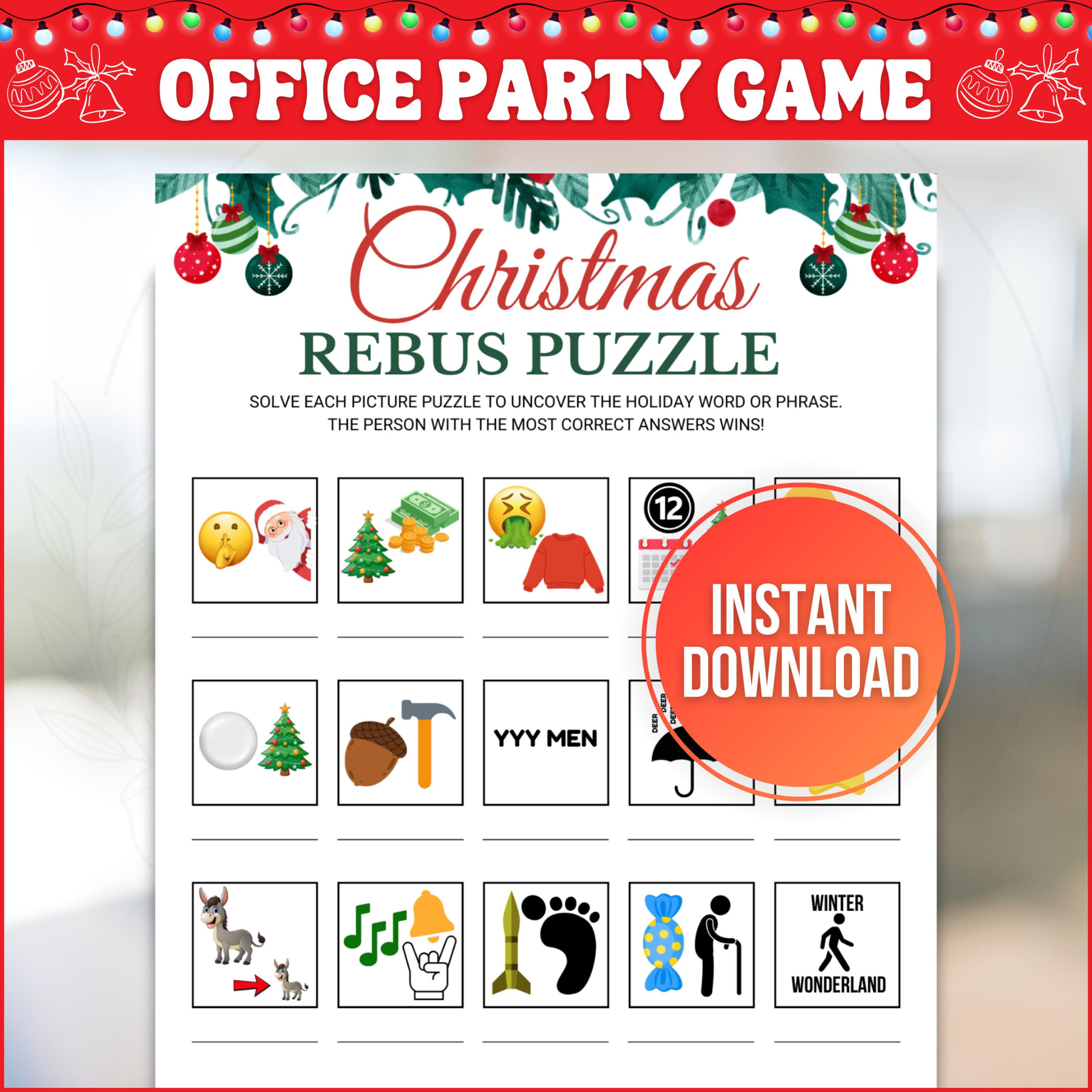 Weihnachts-Rebus-Spiel, Druckbare Rebus-Puzzles, Bilderrätsel Quiz regarding Christmas Rebus Puzzles