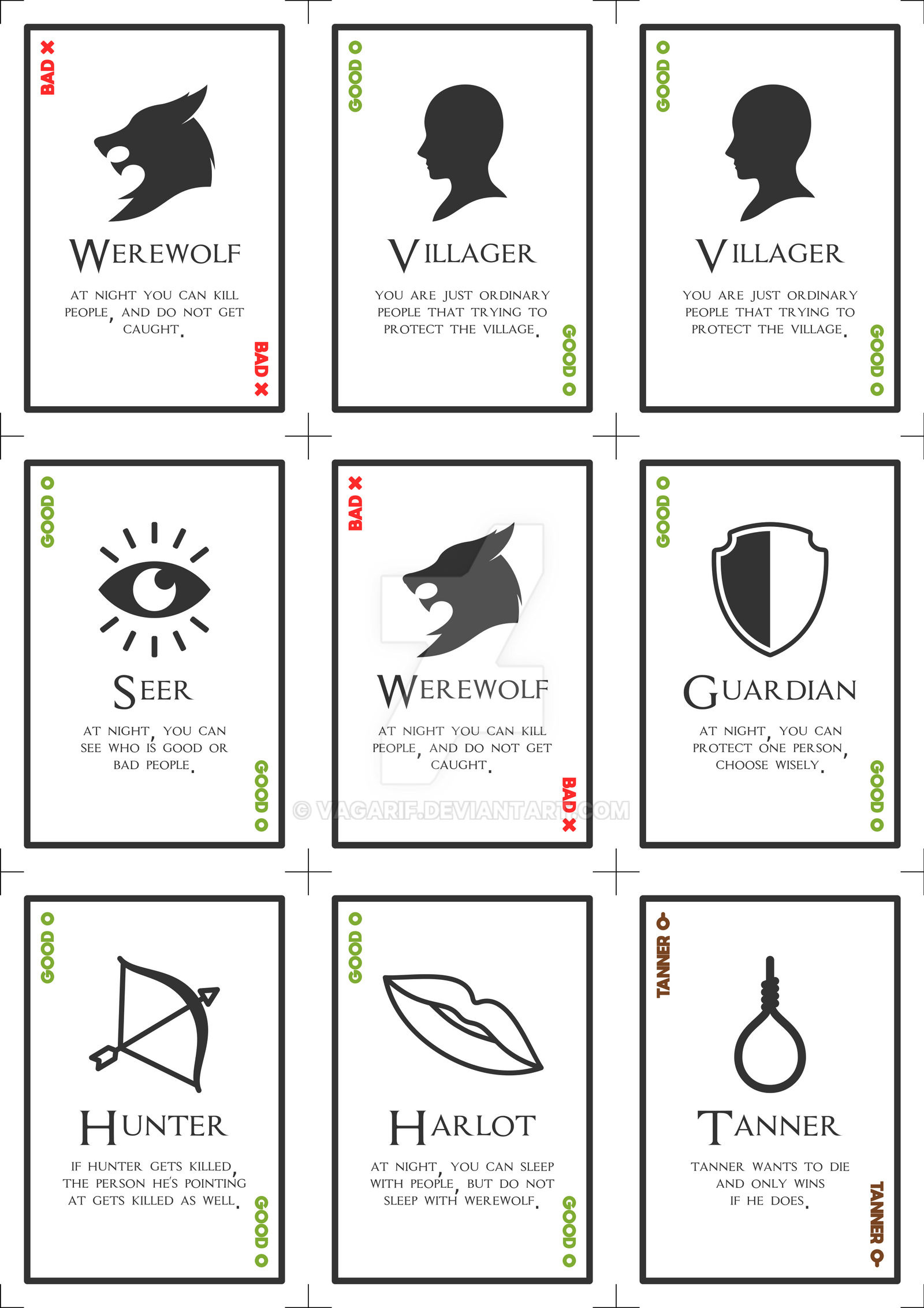 Werewolf Card Template - 54+ Koleksi Gambar regarding Free Printable Werewolf Game Cards