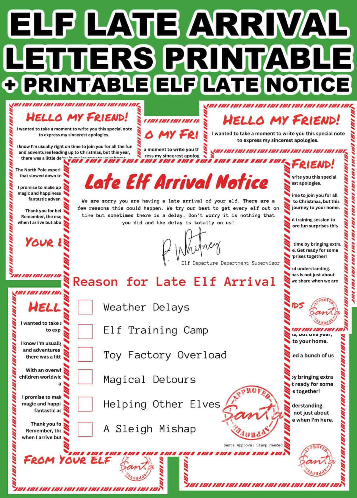 What To Do If Your Elf Is Late + Free Elf Late Arrival Letters for Printable Elf On The Shelf Late Arrival Letter