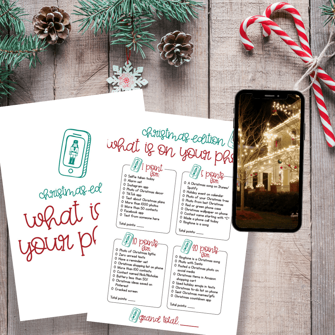 What'S On Your Phone Christmas Game: Free Printable - The Benson intended for What'S In Your Phone Christmas Game Free Printable