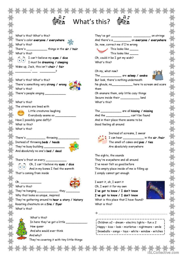 What'S This? The Nightmare Before Ch…: English Esl Worksheets Pdf with regard to Nightmare Before Christmas Worksheets