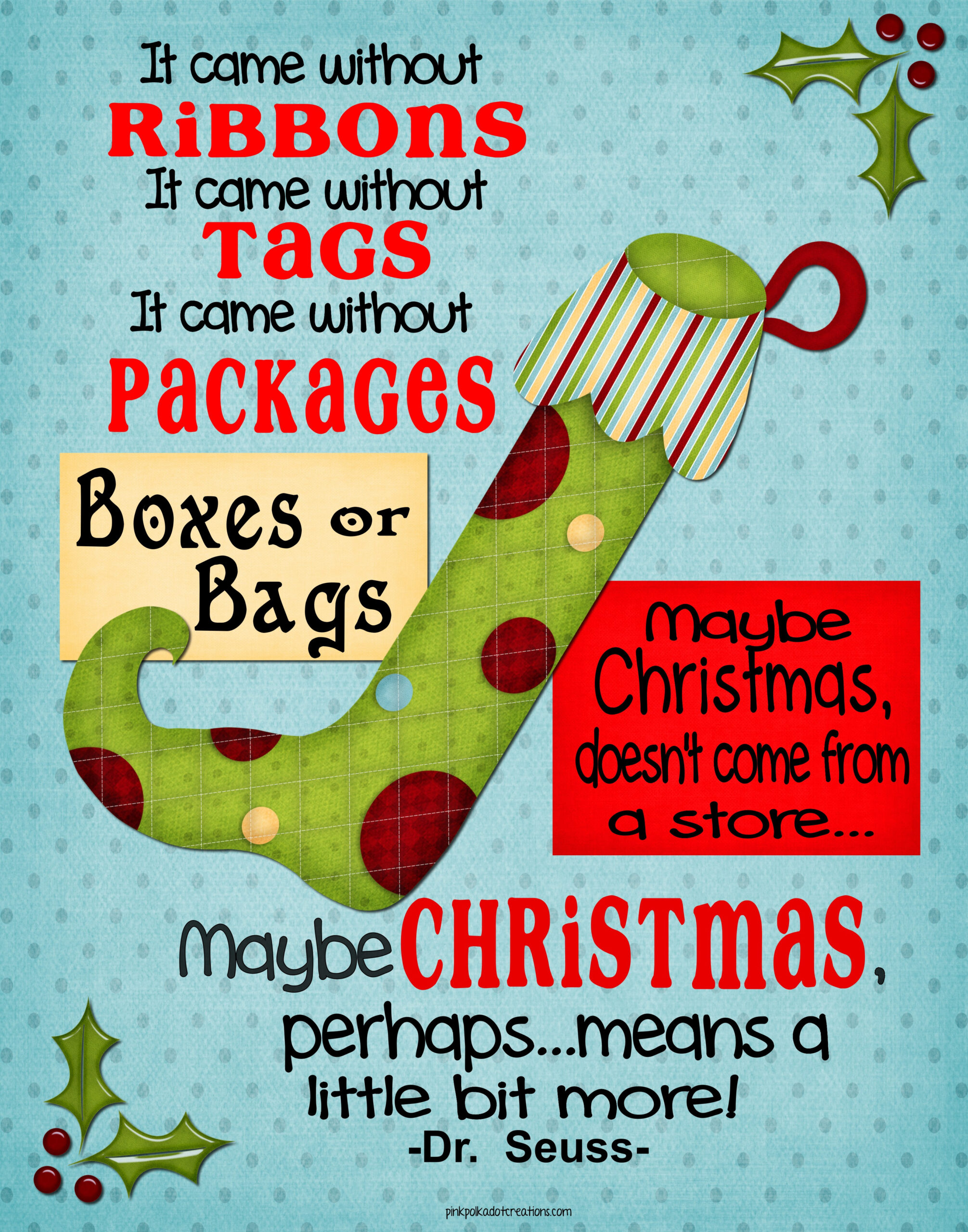 Whimsical Christmas Frame And Free Printables! - Pink Polka Dot throughout The Grinch Stole Christmas and Brought It to You Printable