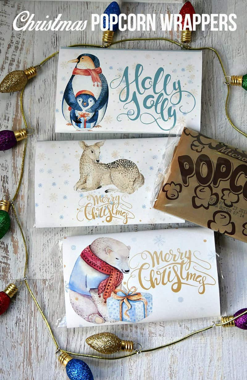 Whimsical Christmas Popcorn Wrapper Printables in Free Printable Snowman Popcorn Wrapper