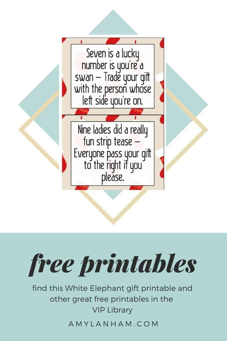 White Elephant Gift Printables - inside Free White Elephant Printable Numbers