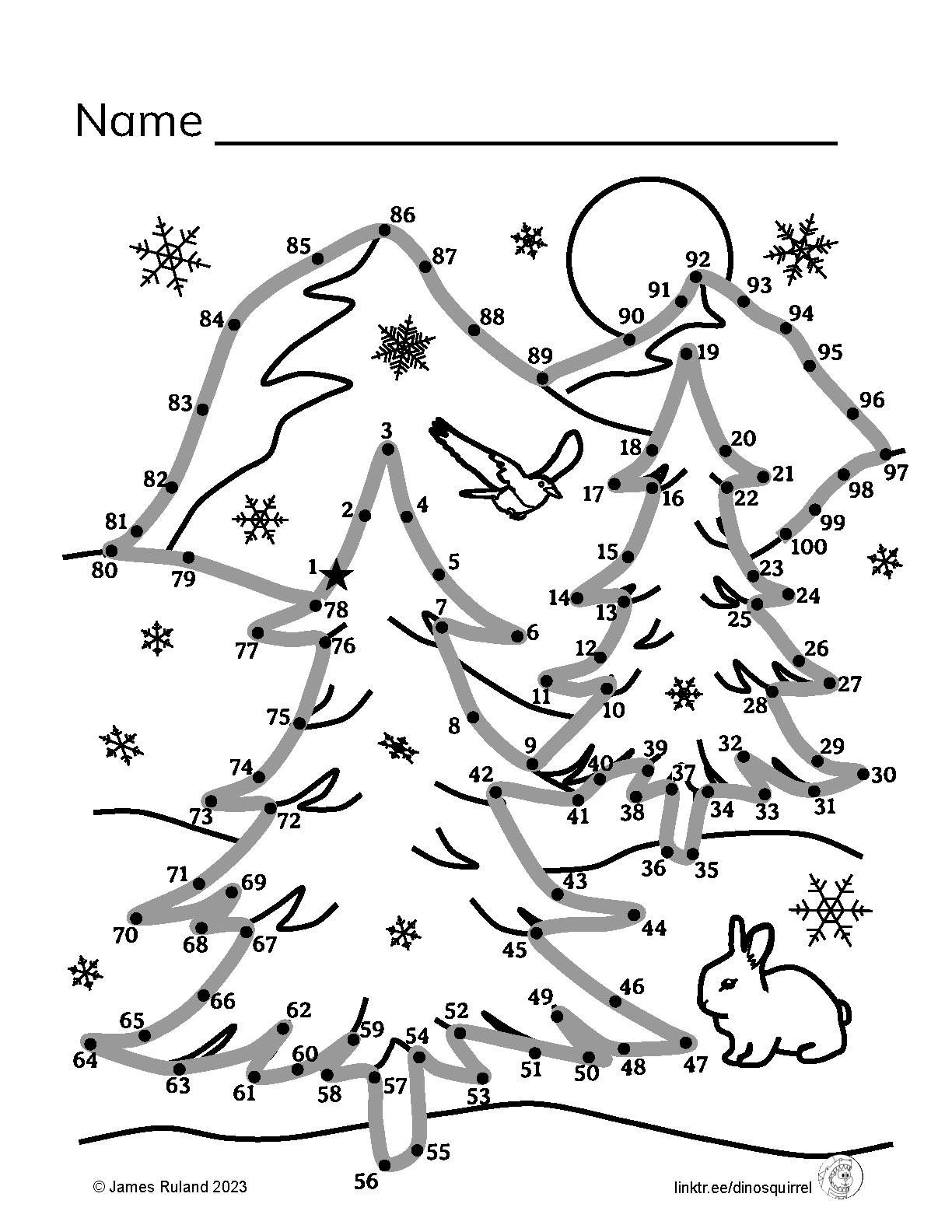 Winter / Holiday Connect The Dots - Counting 1 To 100, And 1 To throughout Christmas Dot To Dot Printable 1 100