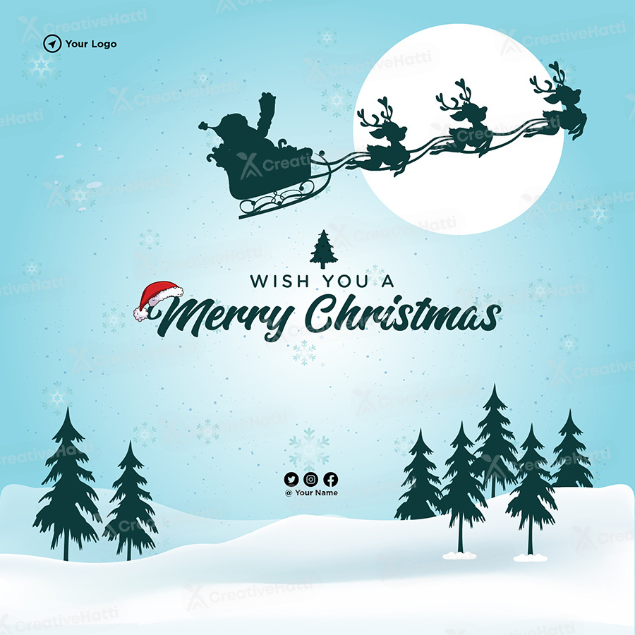 Wish You A Merry Christmas Card With Banner Template within Printable We Wish You A Merry Christmas