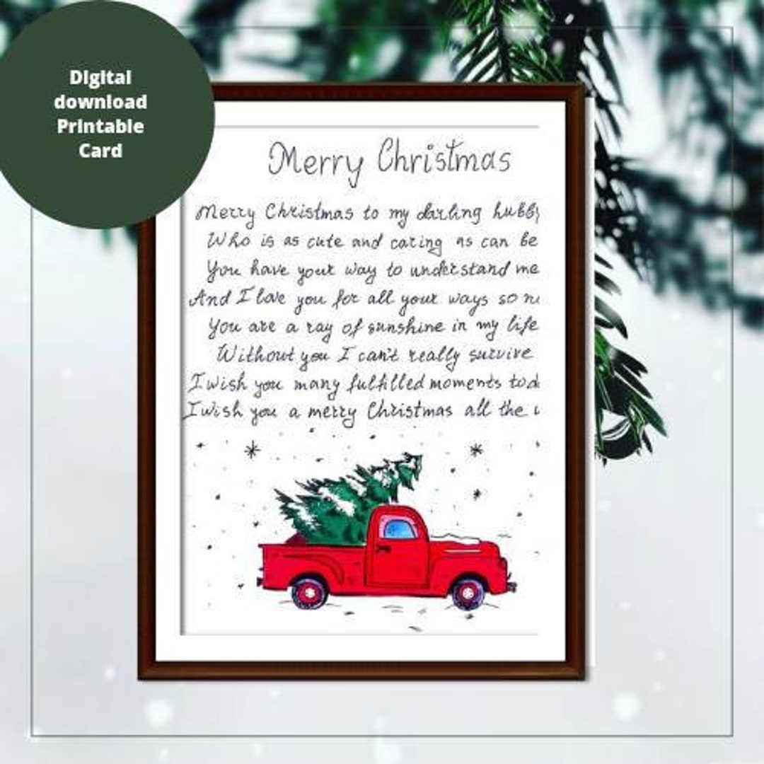Wishes What To Buy My Husband For Xmas Christmas Message For inside Free Printable Christmas Card For My Husband