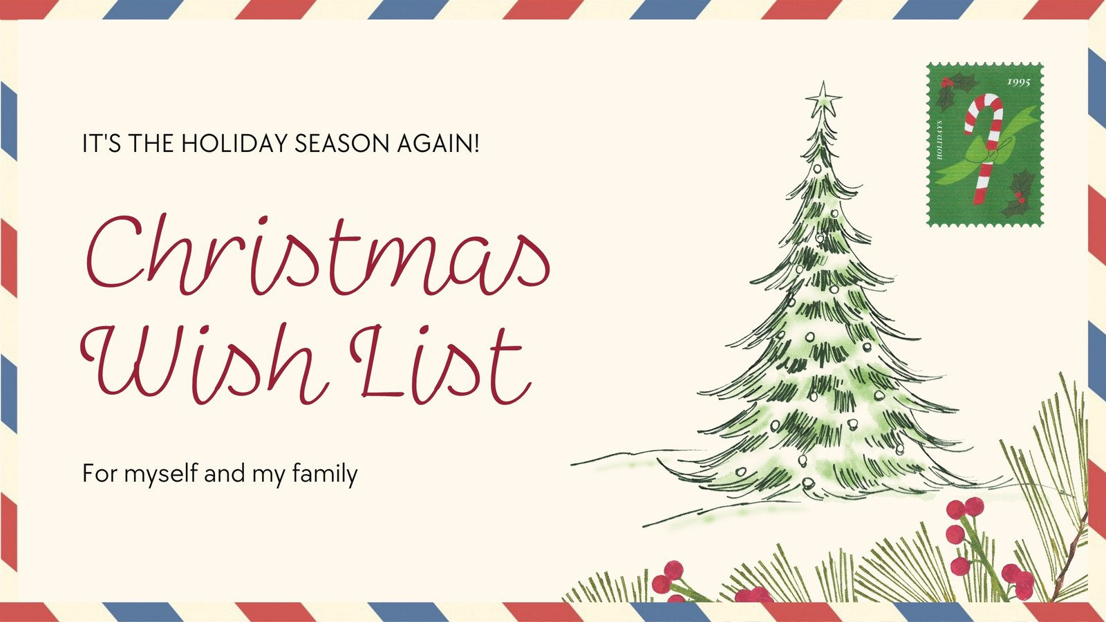 Wishlist Christmas Presentation In Cream Red Scrapbook Style inside Christmas Slideshow Templates