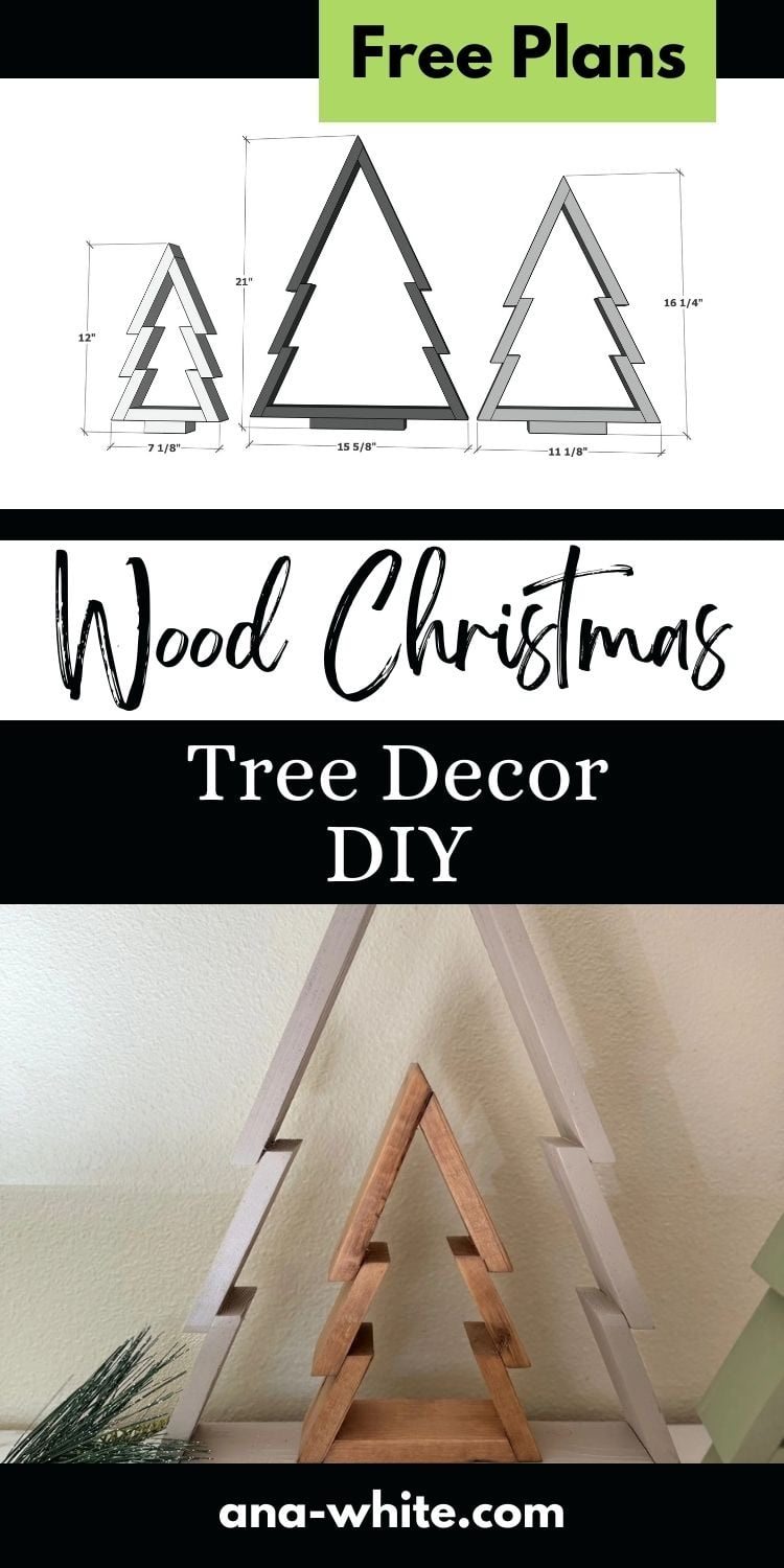 Wood Christmas Tree Decor Diy | Ana White inside Free Printable 2X4 Christmas Tree Plans