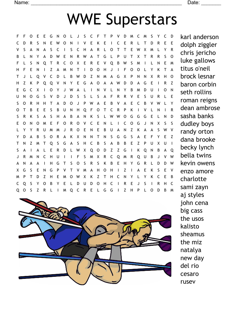 Wwe Superstars Word Search - Wordmint pertaining to Free Printable Wwe Word Search