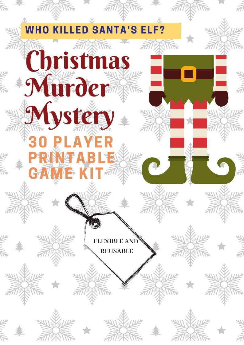 Xl 30 Player Who Killed Santa'S Elf? // Christmas Murder Mystery inside Christmas Murder Mystery Printable
