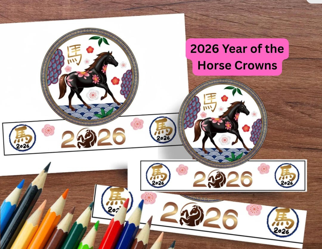 Year Of The Horse Crown,2026 Lunar New Year Printable Craft, Lunar intended for Chinese New Year 2026 Crafts Printable