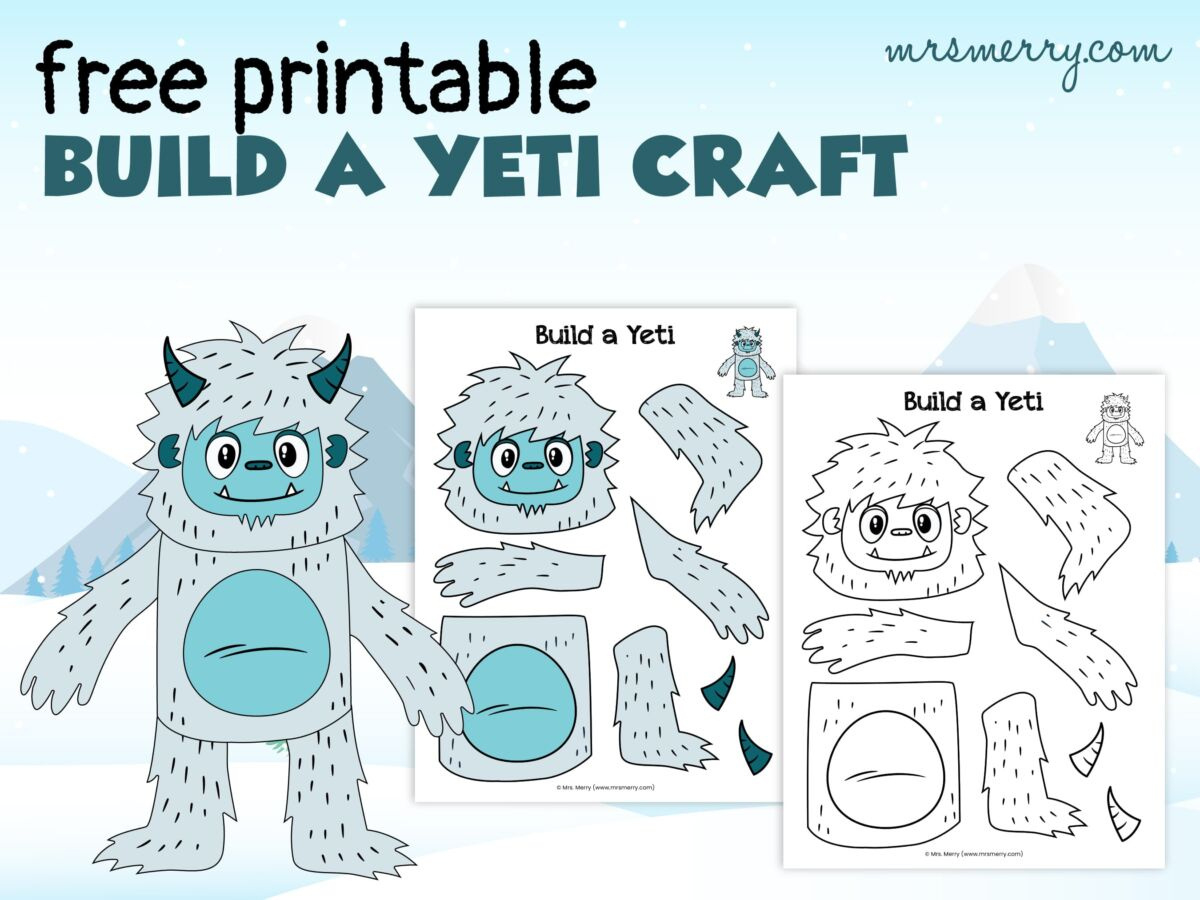 Yeti Printable | Abominable Snowman Craft | Mrs. Merry throughout Abominable Snowman Yeti Printable Template