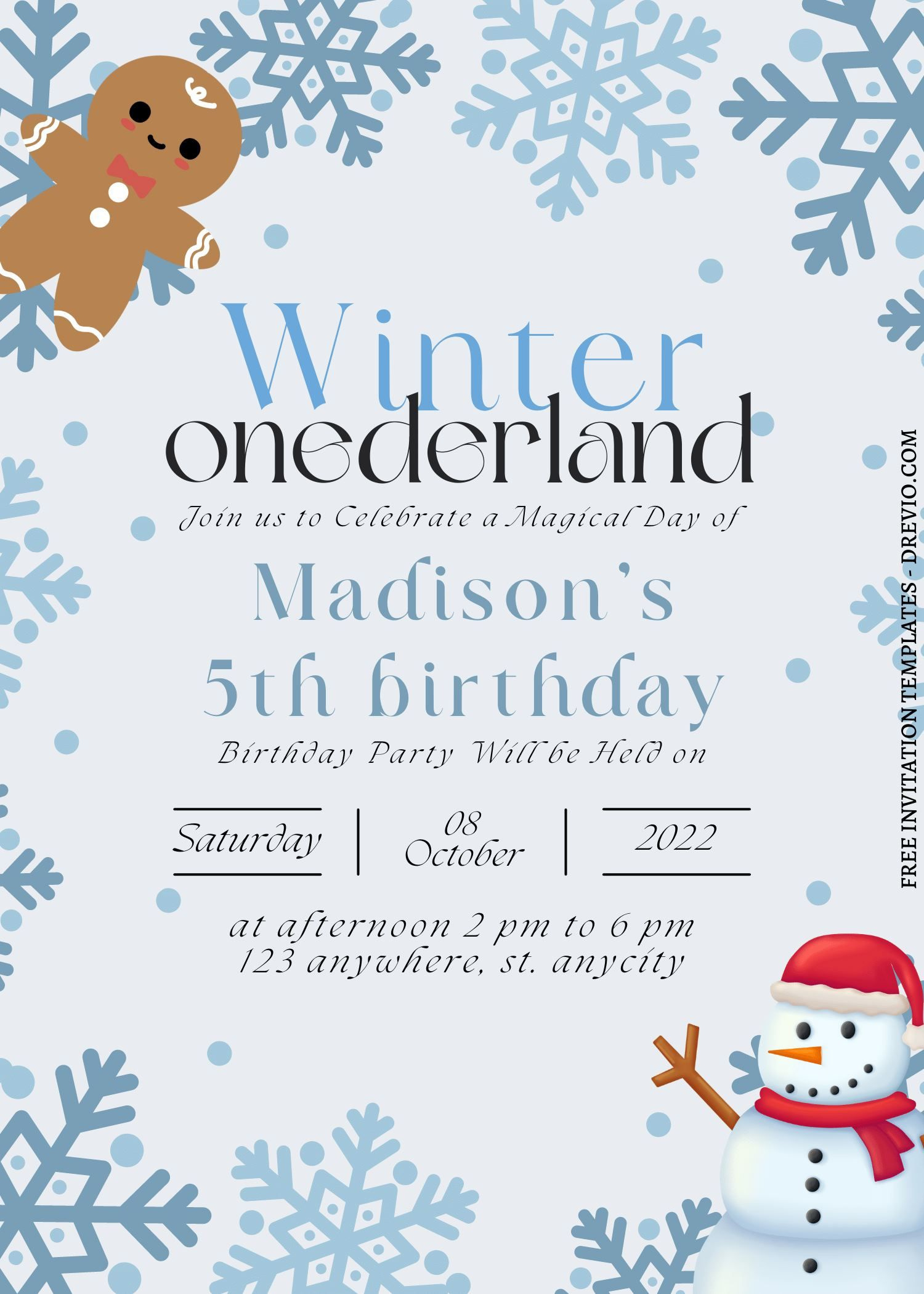 10+ Winter Onederland Canva First Birthday Invitation Templates pertaining to Free Printable Winter Birthday Invitations