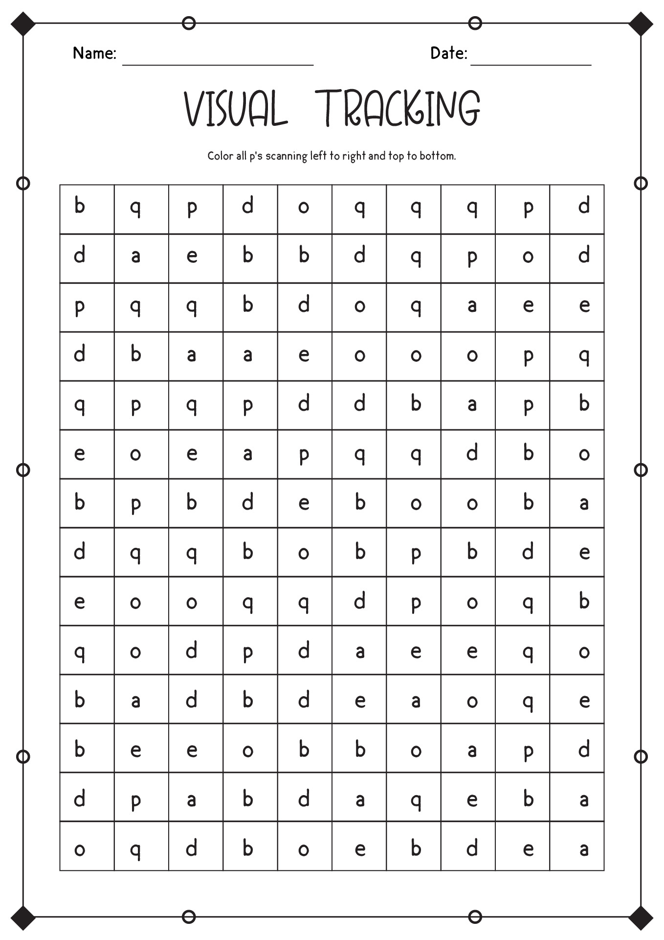 11 Visual Scanning Worksheets Printable - Free Pdf At Worksheeto throughout Free Printable Visual Tracking Worksheets