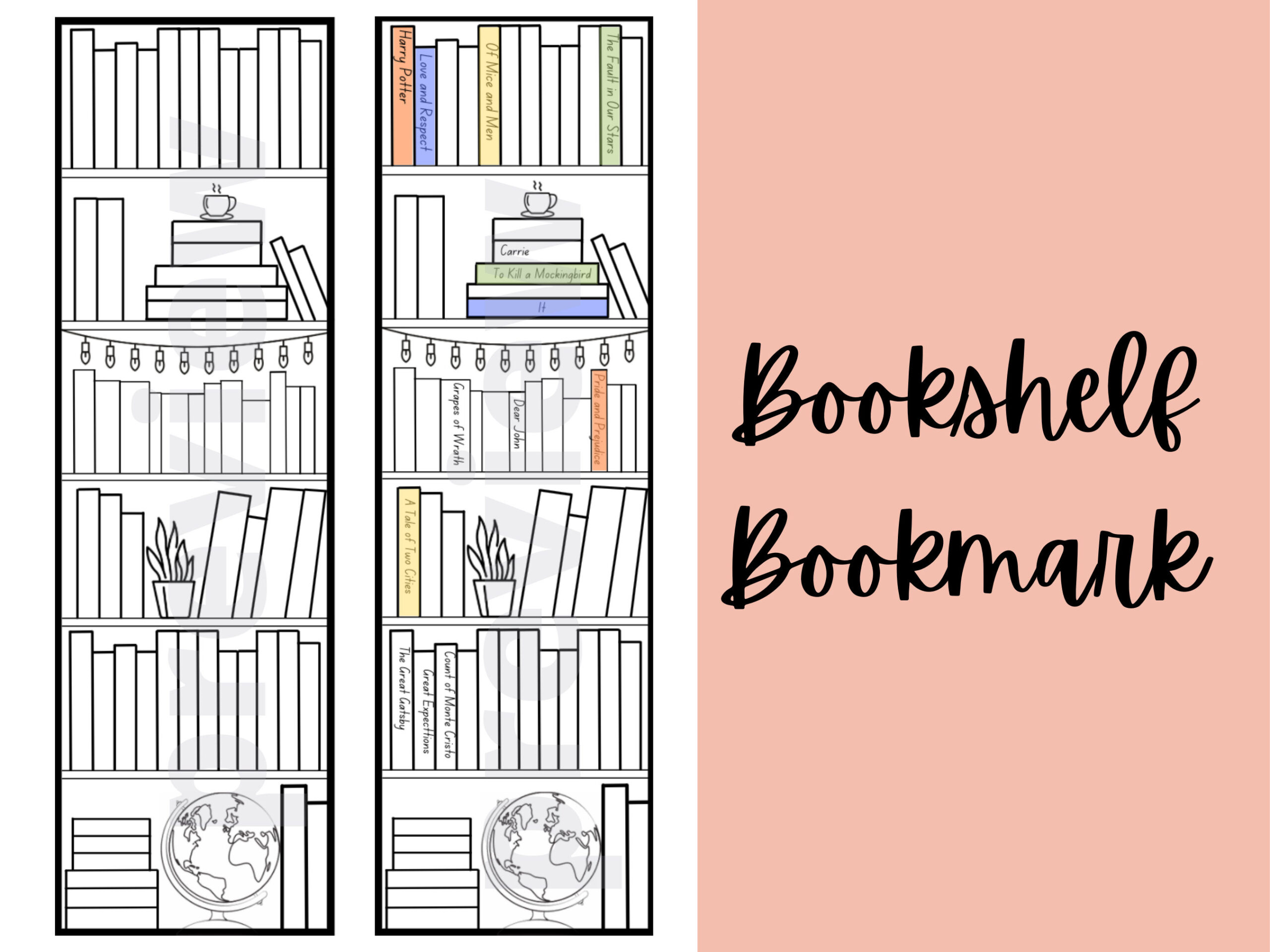 12 Month Printable Book Tracker Bookmark | Digital Bookmarks with regard to Printable Book Tracker Bookmark