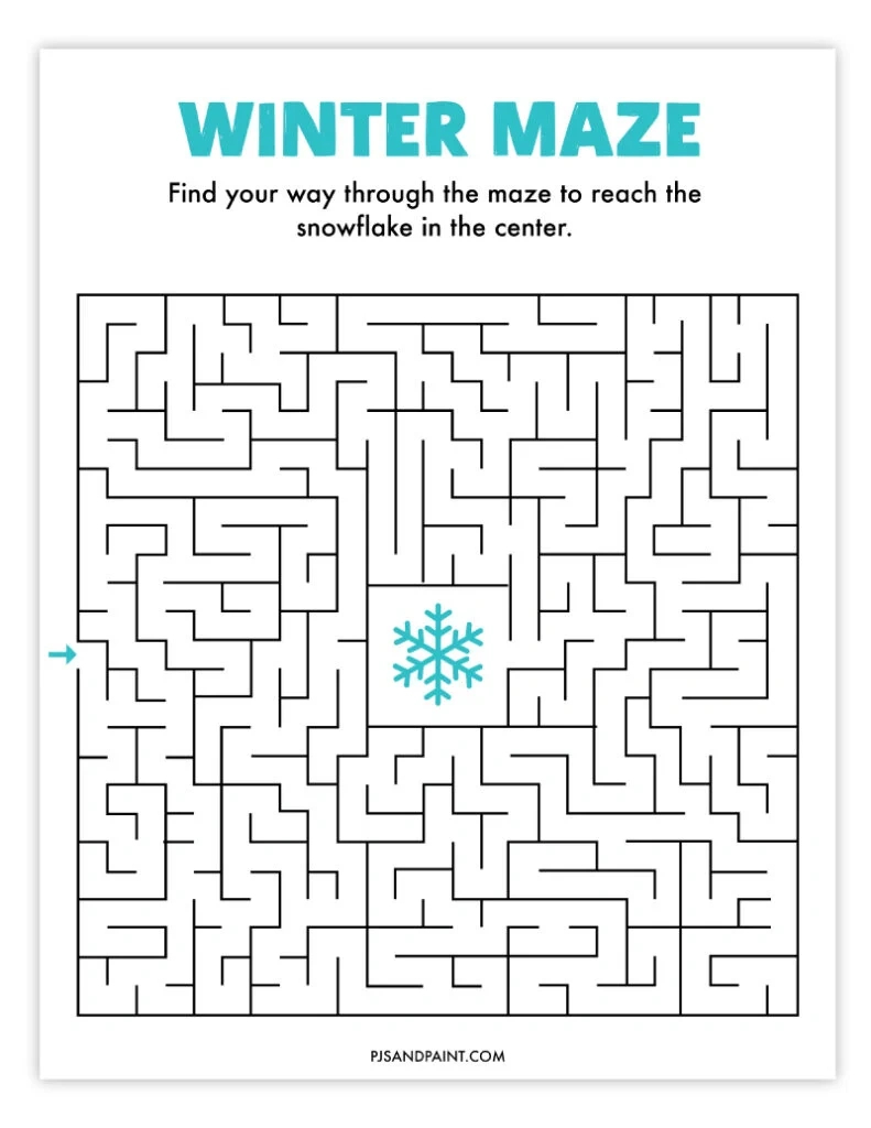 19 Free Printable Winter Games And Activities - Pjs And Paint inside Winter Activity Sheets Free Printable