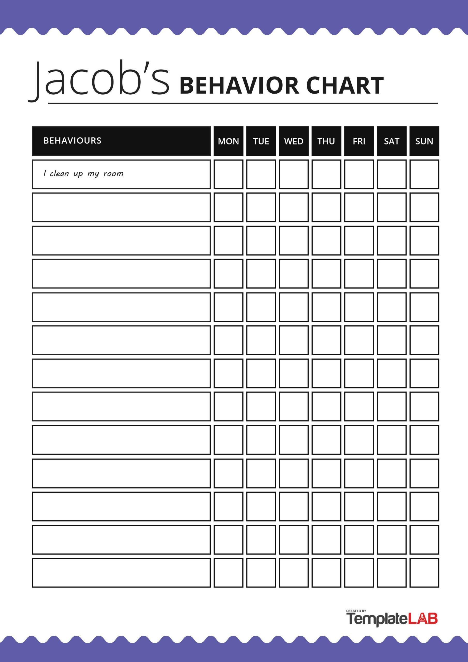 19 Printable Behavior Chart Templates [For Kids] ᐅ Templatelab for Printable Behavior Tracking Sheet