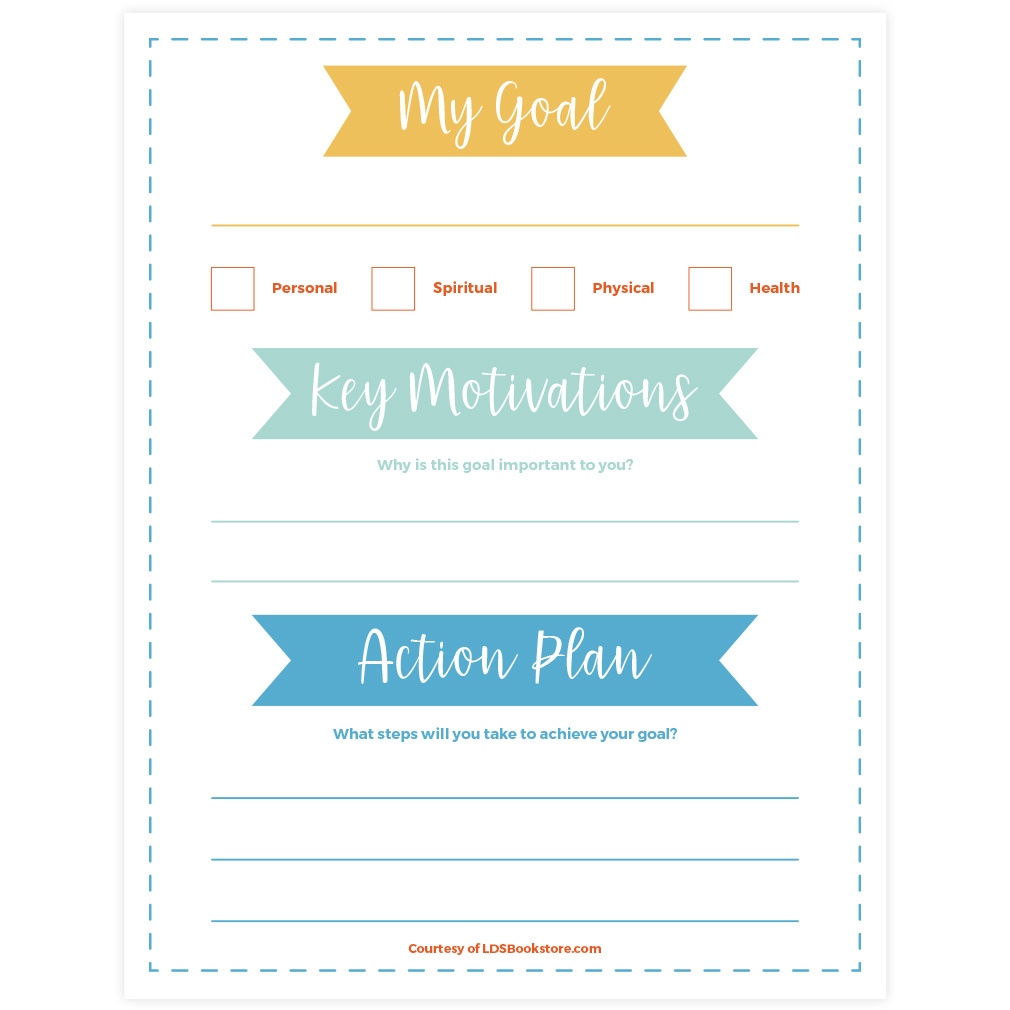 2025 Lds Goal Setting Worksheet with regard to Printable Lds Goal Setting Worksheet