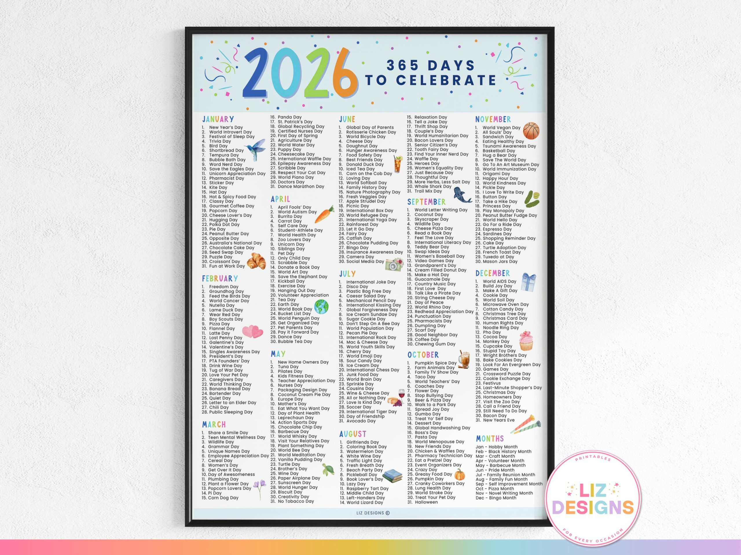 2026 National Days Calendar Printable, Content Planner, Theme Days within National Days In January 2026 Printable