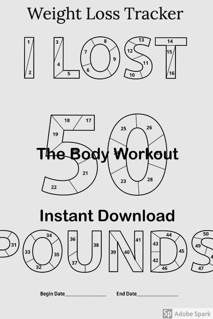 50 Pounds Weight Loss Tracker in 50 Pound Weight Loss Tracker Printable Free