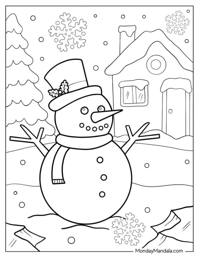60 Winter Coloring Pages (Free Pdf Printables) inside Printable Snow Day Coloring Pages
