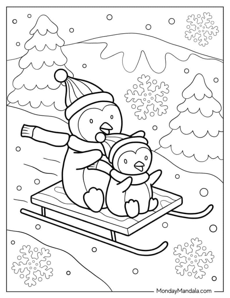 60 Winter Coloring Pages (Free Pdf Printables) within Free Printable January Coloring Pages