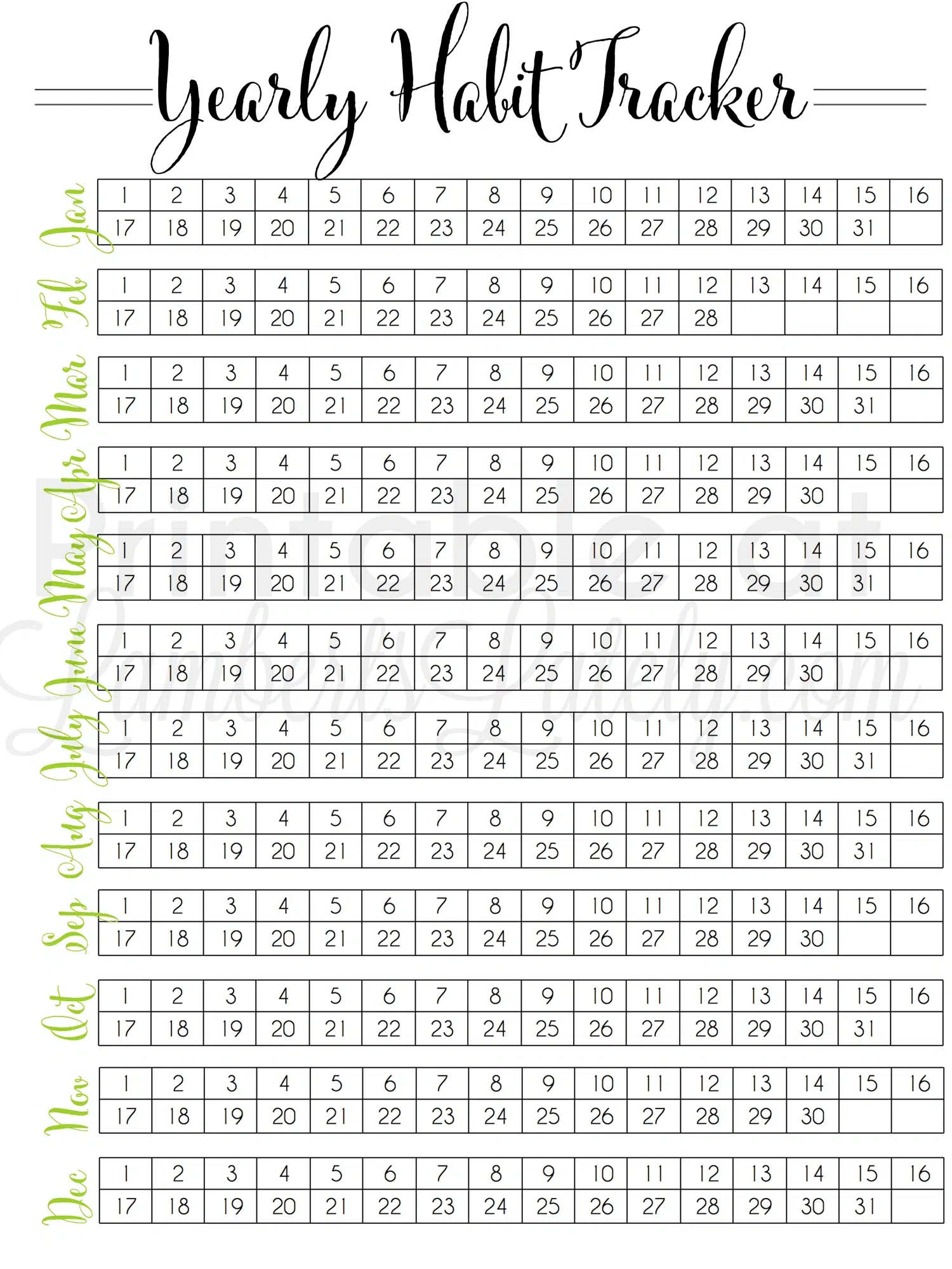 72 Free (Editable!) Habit Tracker Printables | Lamberts Lately for 365 Day Habit Tracker Printable Free