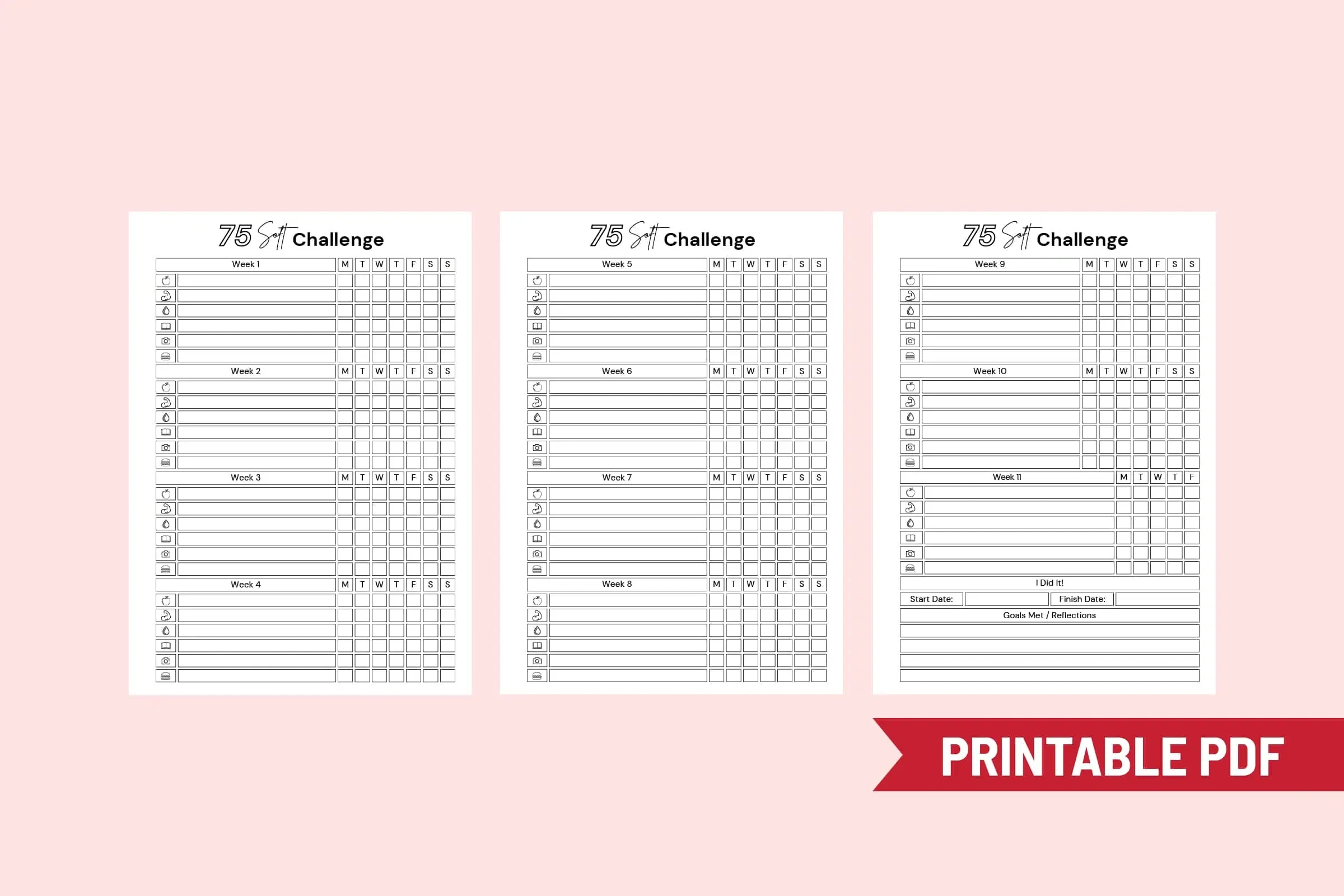 75 Day Soft Challenge Printable Free | Snapybiz intended for 75 Day Soft Challenge Tracker Free Printable Free