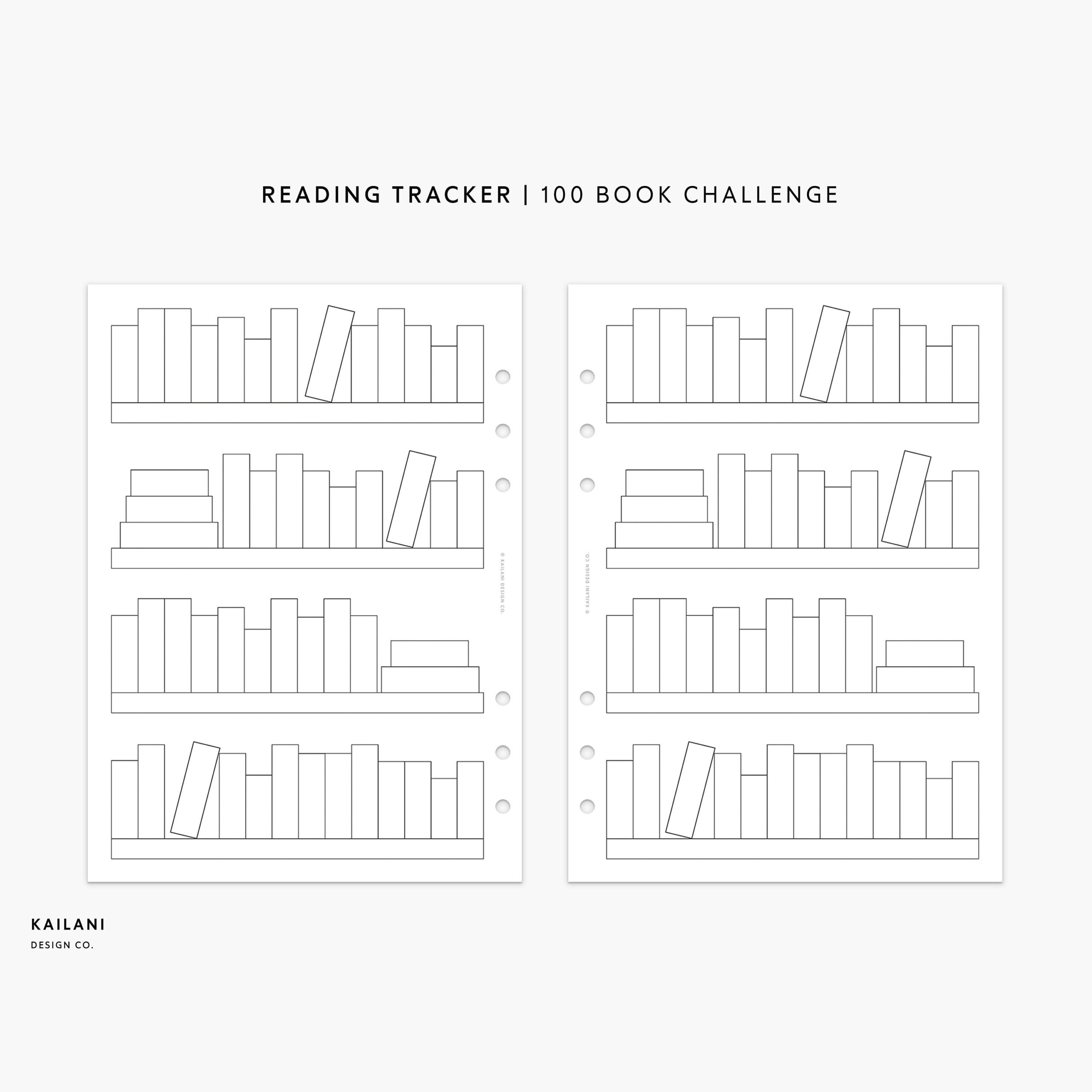 A5 Reading Book Challenge, 100 Book Challenge, Book Tracker in Reading Log 100 Book Challenge Printable