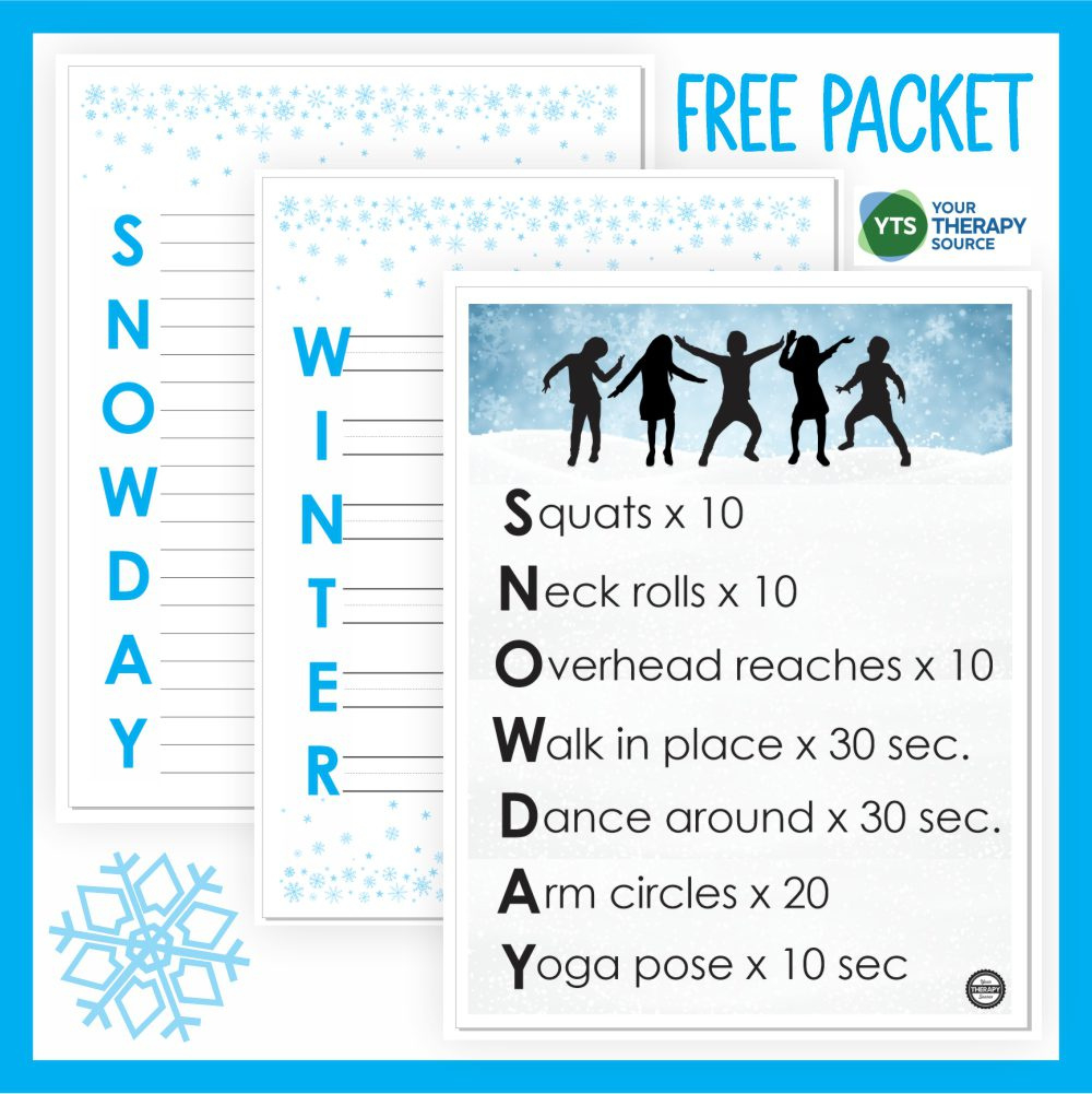 Acrostic Winter Poems - Free Brain Break And Templates - Your in Winter Acrostic Poem Printable