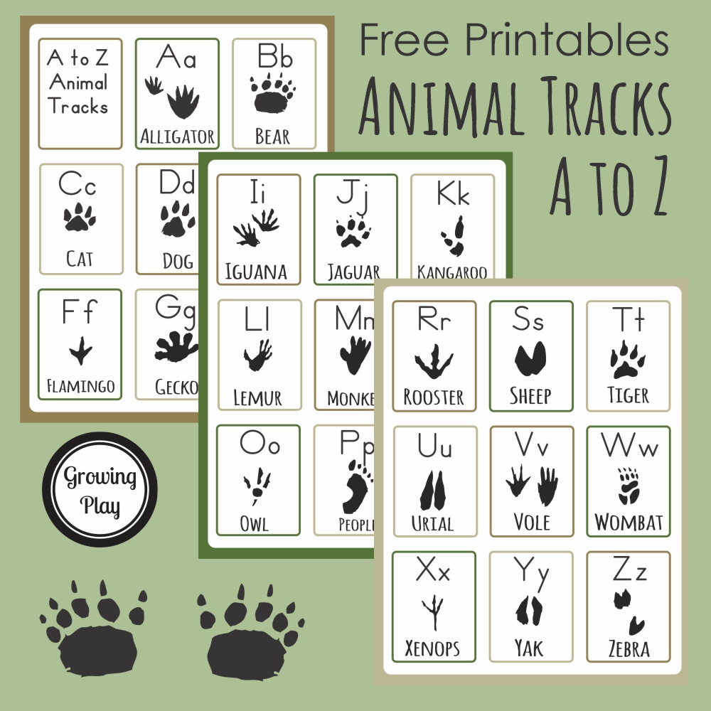 Animal Track Printables From A To Z - Growing Play intended for Printable Animal Tracks Matching Game