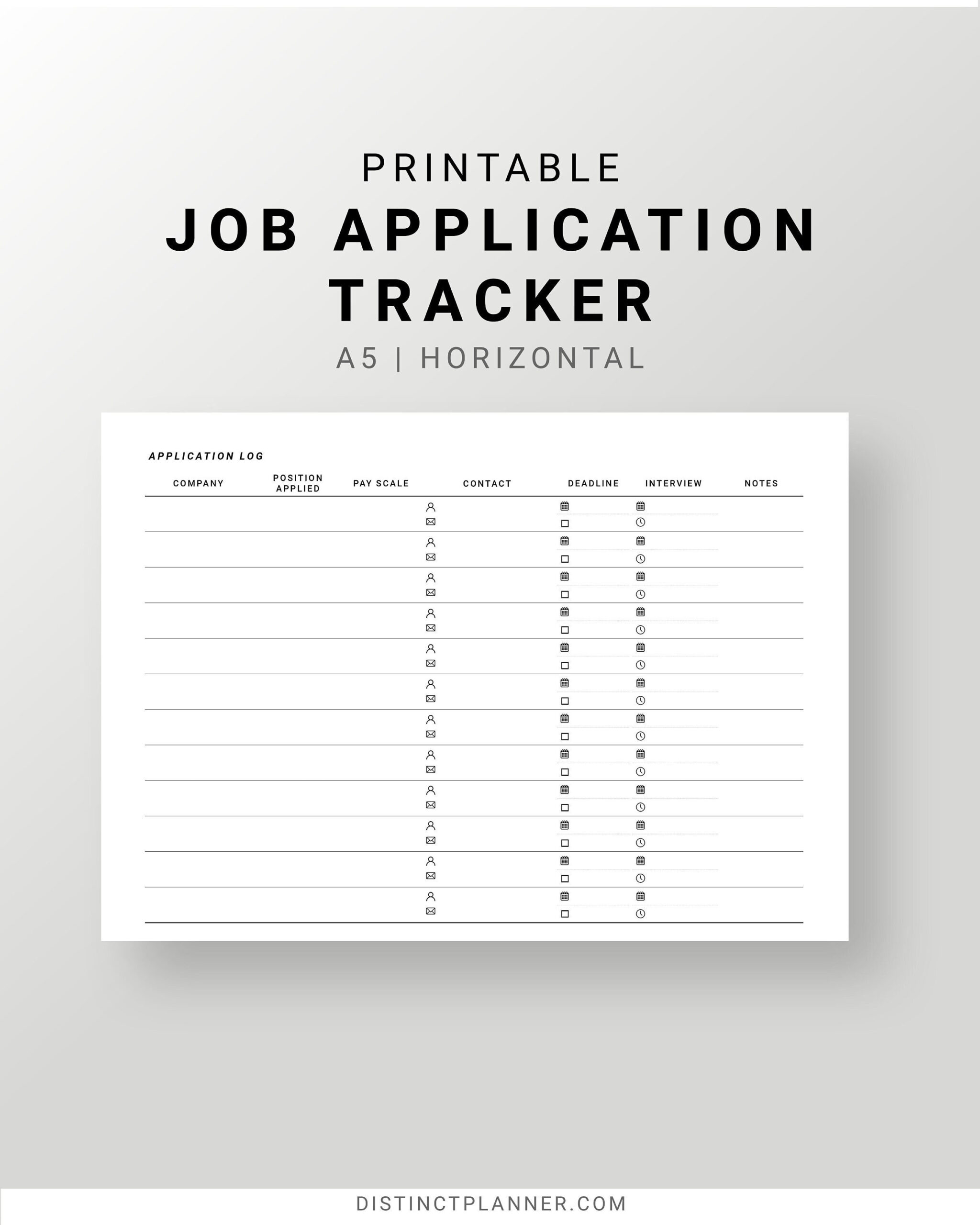 Applikation Tracker Für Job Seeker A5 Einlagen | Bewerbungsvorlage intended for Printable Job Application Tracker