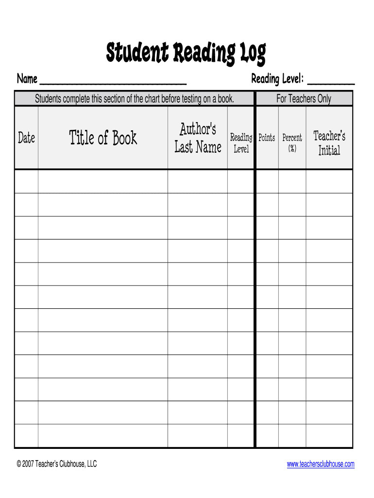 Ar Reading Level Chart: Fill Out & Sign Online | Dochub with regard to Free Printable Ar Reading Logs