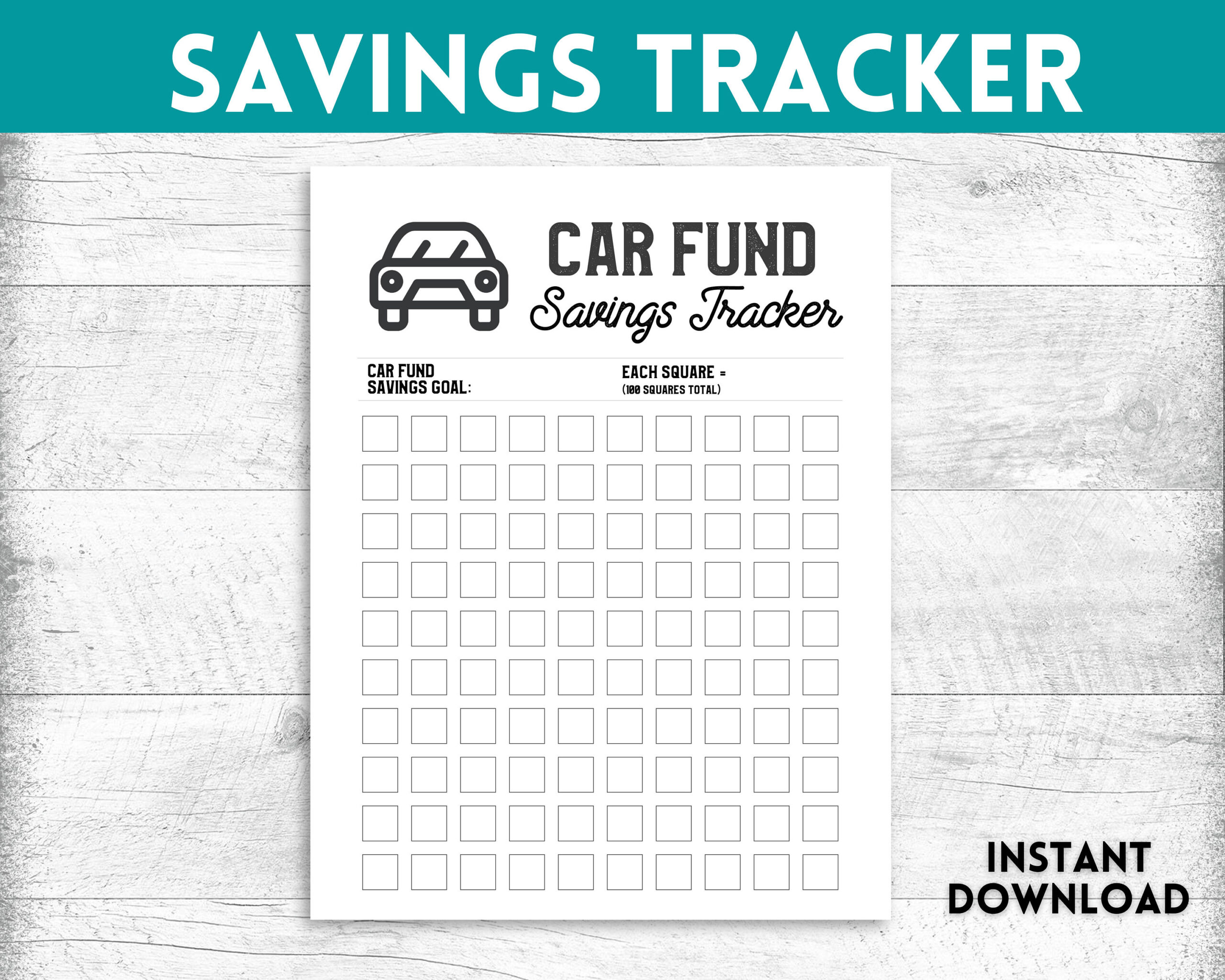 Auto Fund Savings Tracker, Saving Challenge, Savings Printable with regard to Car Savings Tracker Printable