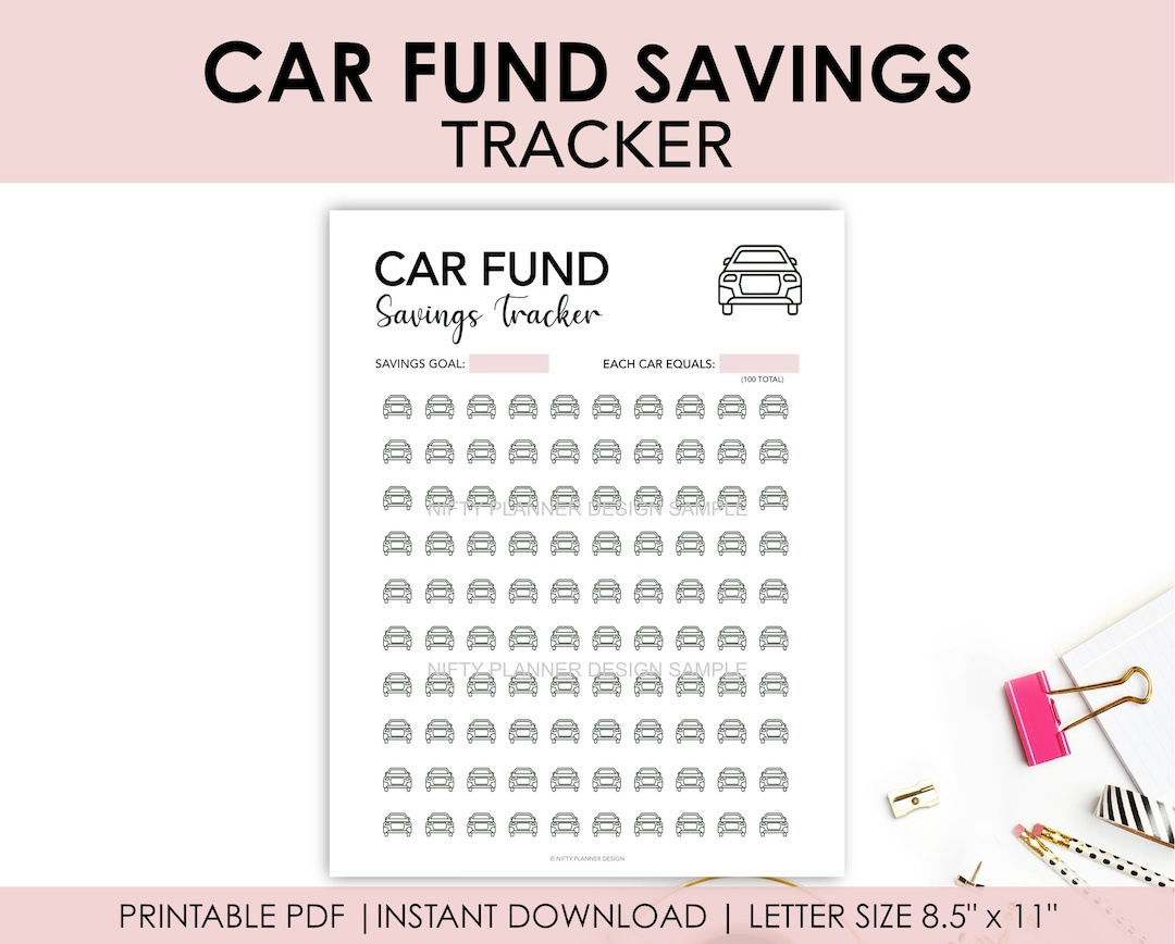 Auto Spartracker Printable: Geldspar-Challenge (Pdf) - Etsy.de for Car Savings Tracker Printable