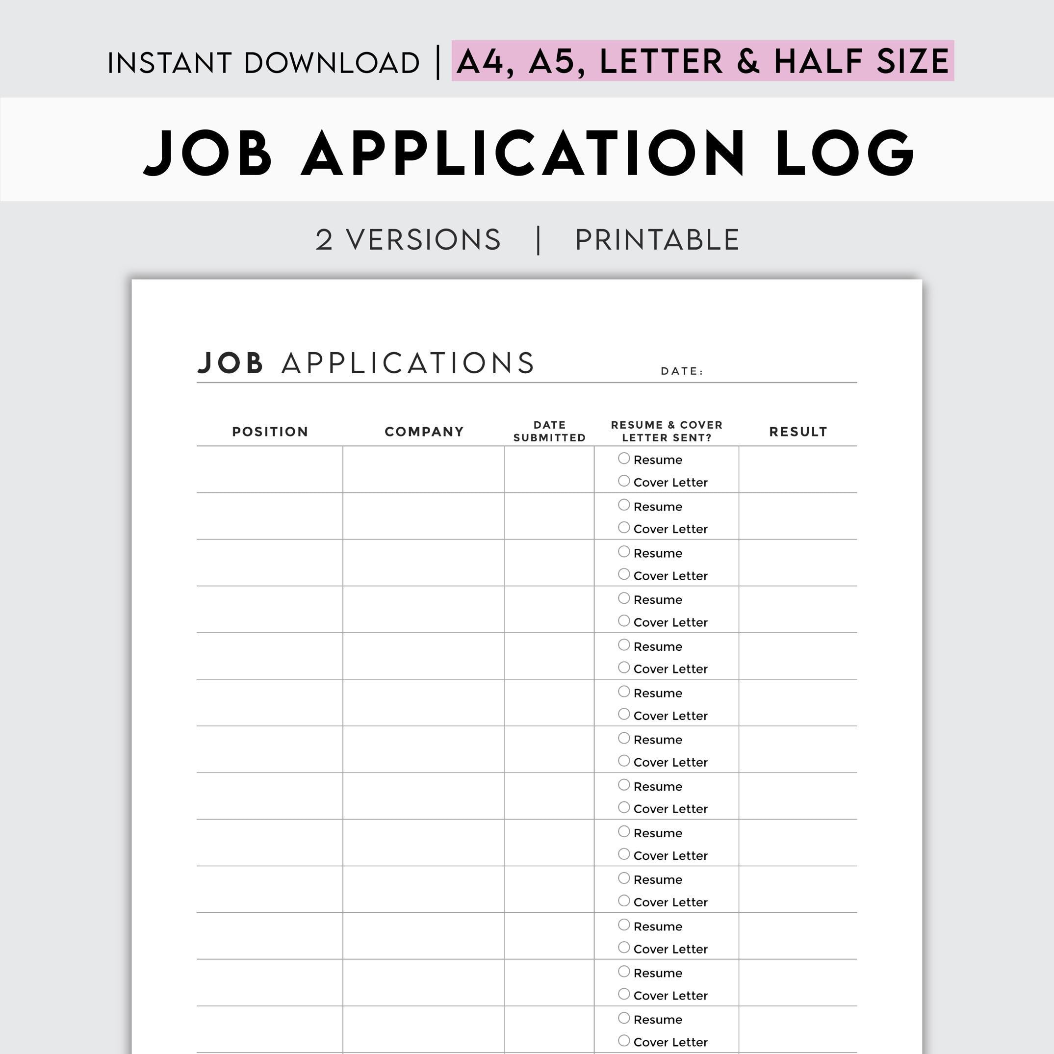 Bewerbung Tracker Printable | Anizer - 100% Bio-Baumwolle with regard to Printable Job Application Tracker