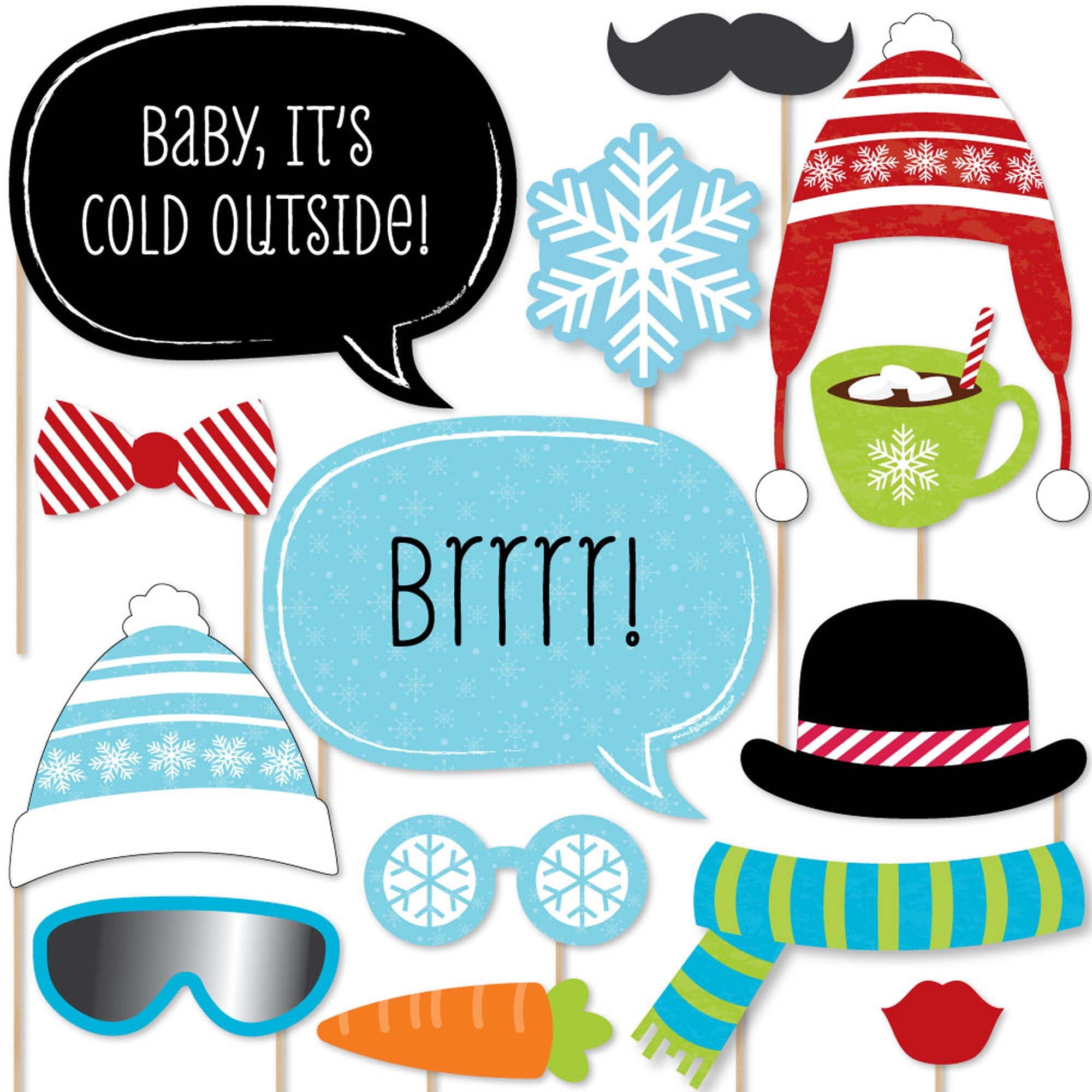 Big Dot Of Happiness Winter Party Decorations - Themed Photo Booth inside Winter Photo Booth Props Printable
