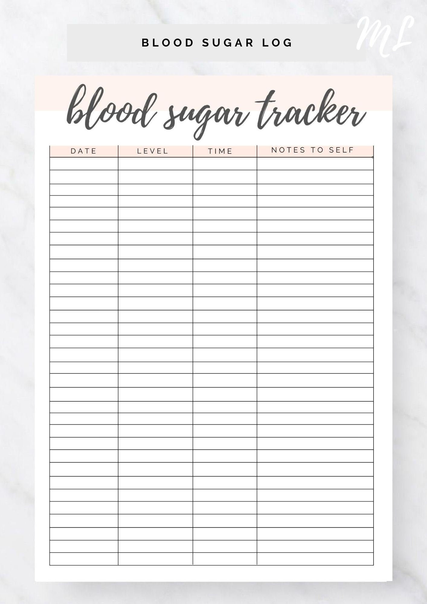 Blood Sugar Log Printable - Blood Sugar Reading Tracker pertaining to Printable Glucose Tracking Chart