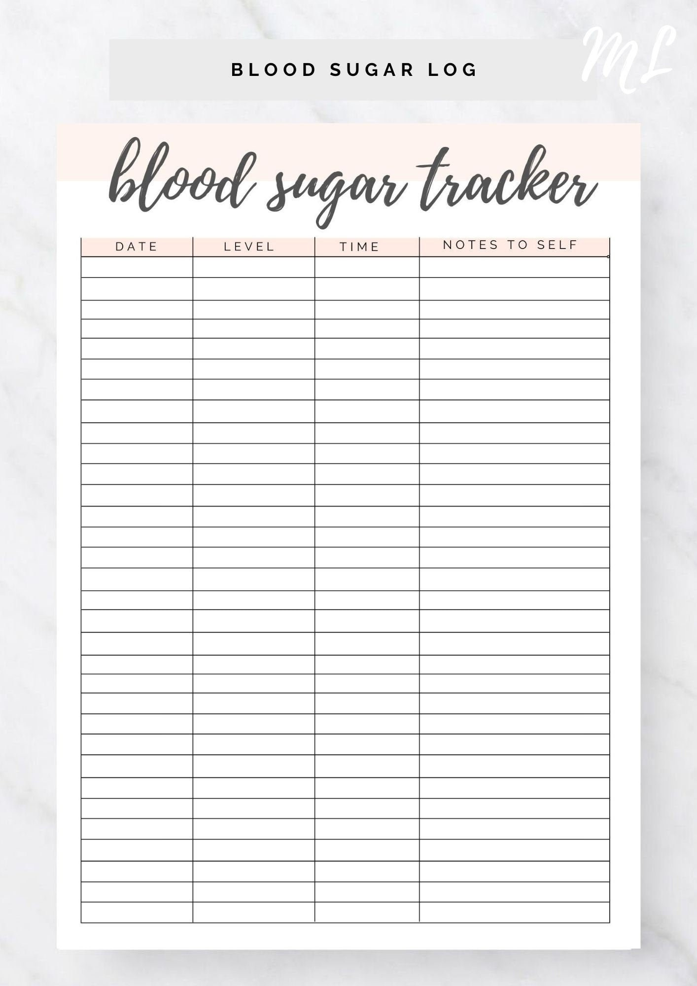 Blood Sugar Log Printable - Blood Sugar Reading Tracker within Blood Glucose Tracker Printable