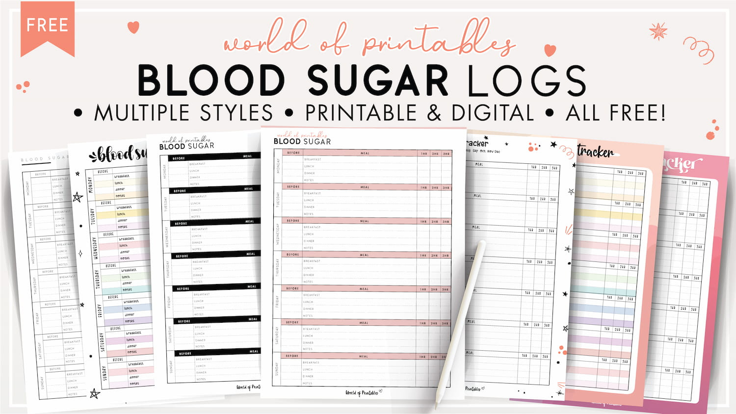 Blood Sugar Logs - World Of Printables in Free Printable Blood Sugar Tracker