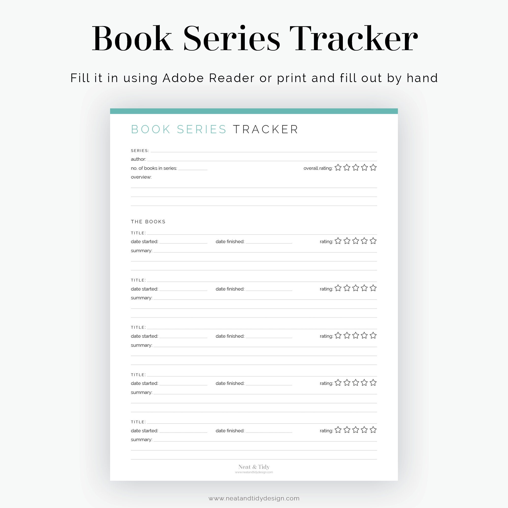 Book Series Tracker - Ausfüllbar - Druckbare Pdf - Teil Des Lese inside Printable Book Series Tracker