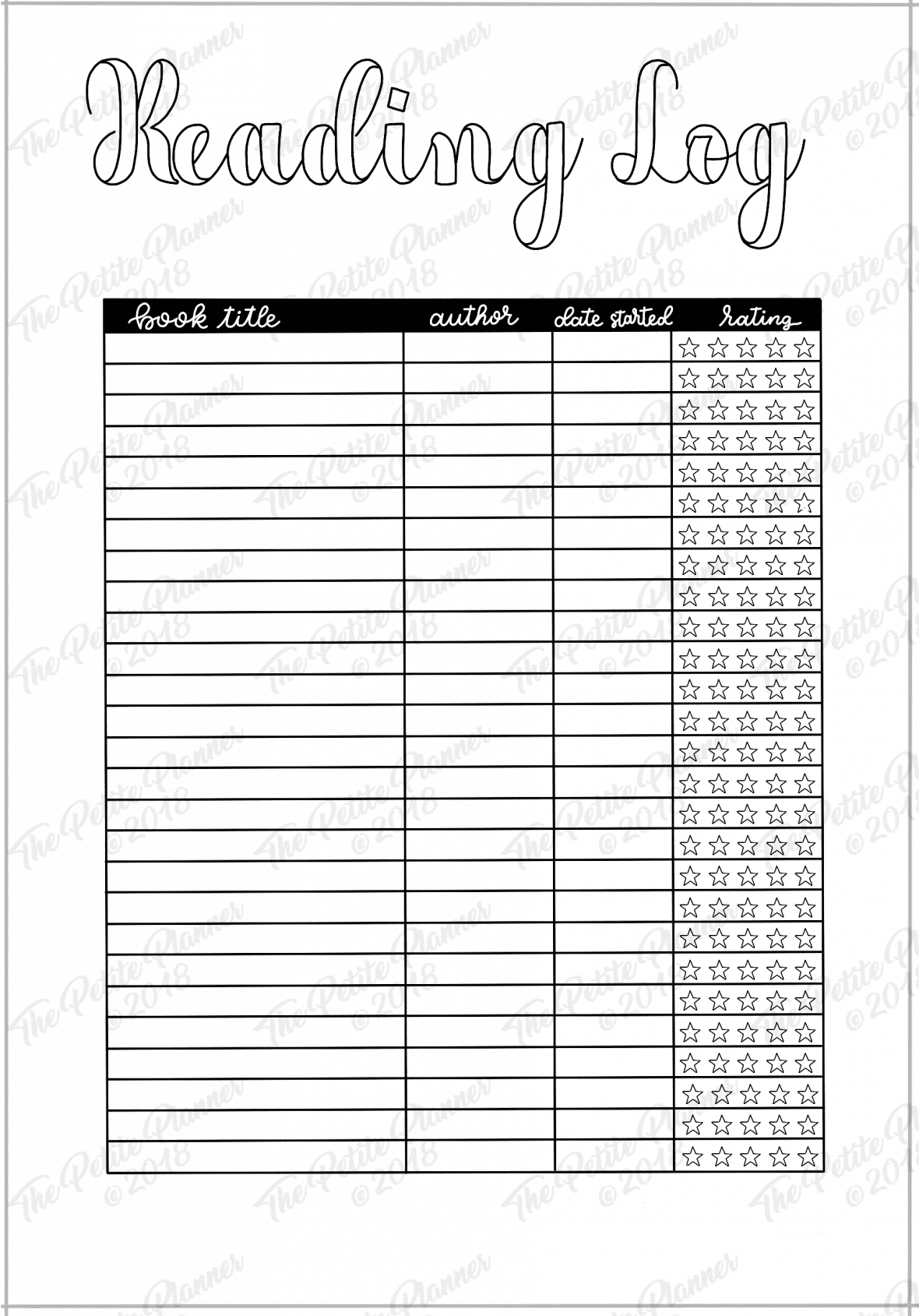 Books To Read &amp;amp; Reading Log Printable inside Books Read Tracker Printable
