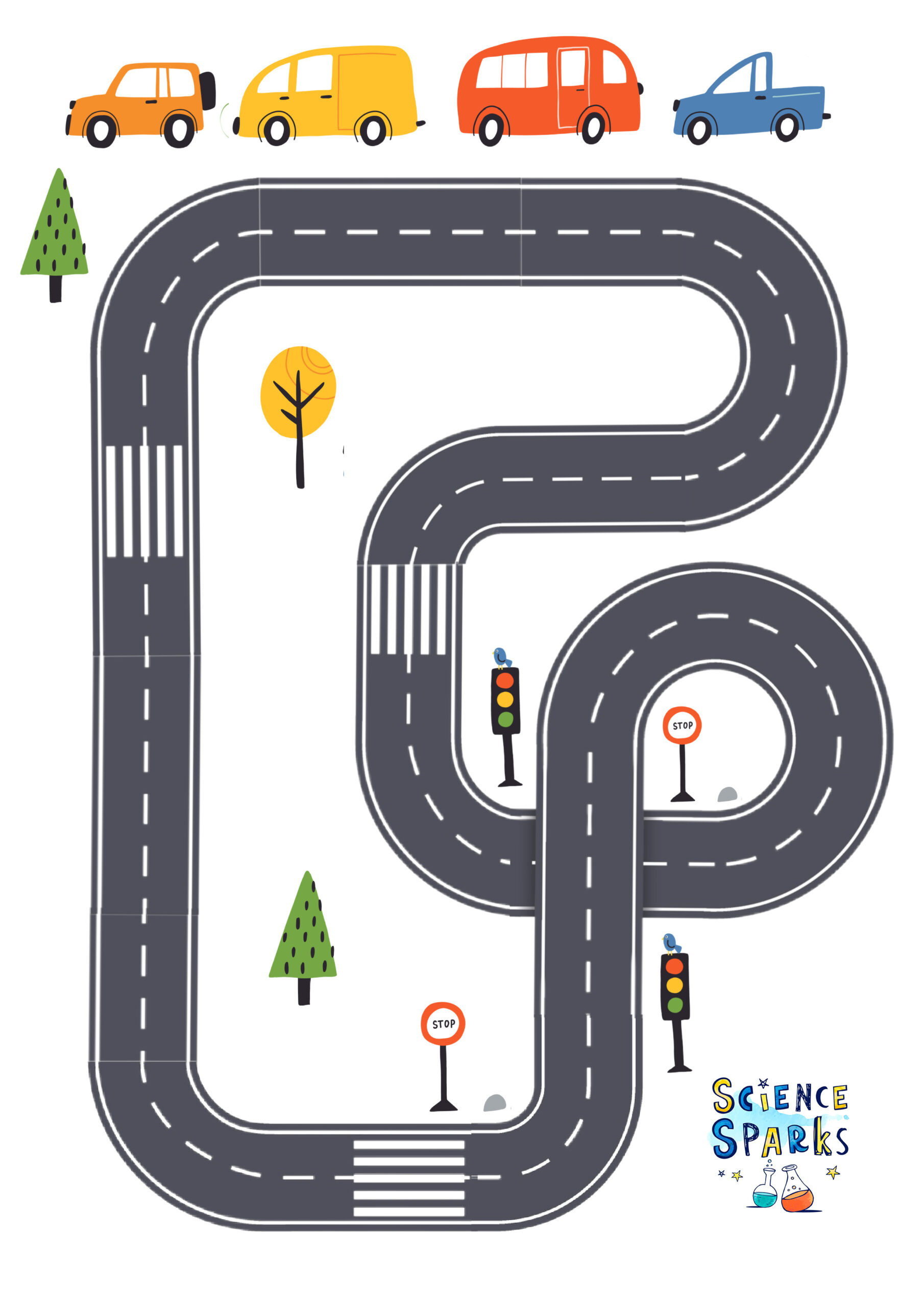 Car Track Magnet Game - Free Printable intended for Printable Race Car Track