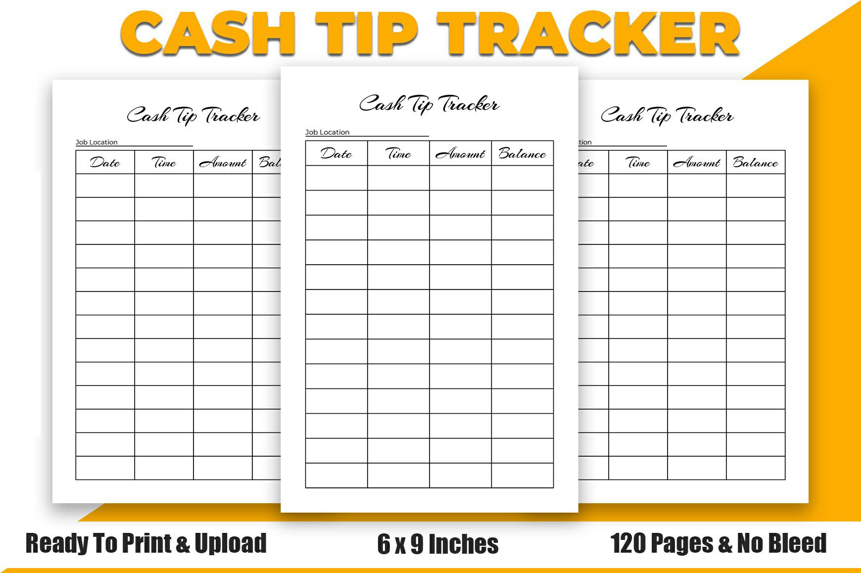 Cash Tip Tracker Kdp Interior Design intended for Free Printable Tip Tracker