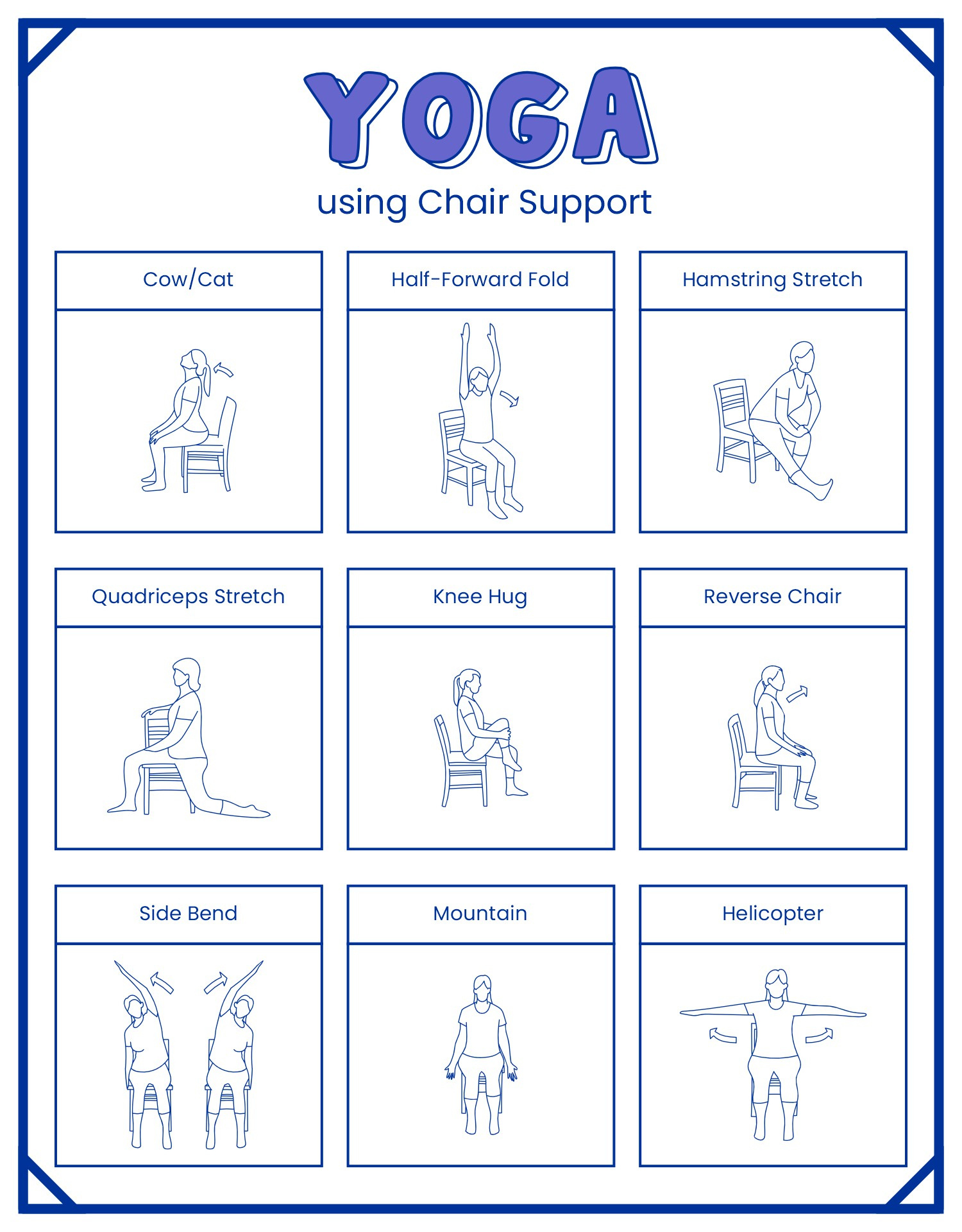 Chair Yoga Exercises For Seniors - 20 Free Pdf Printables | Printablee for Senior Citizen Chair Yoga For Seniors Printable